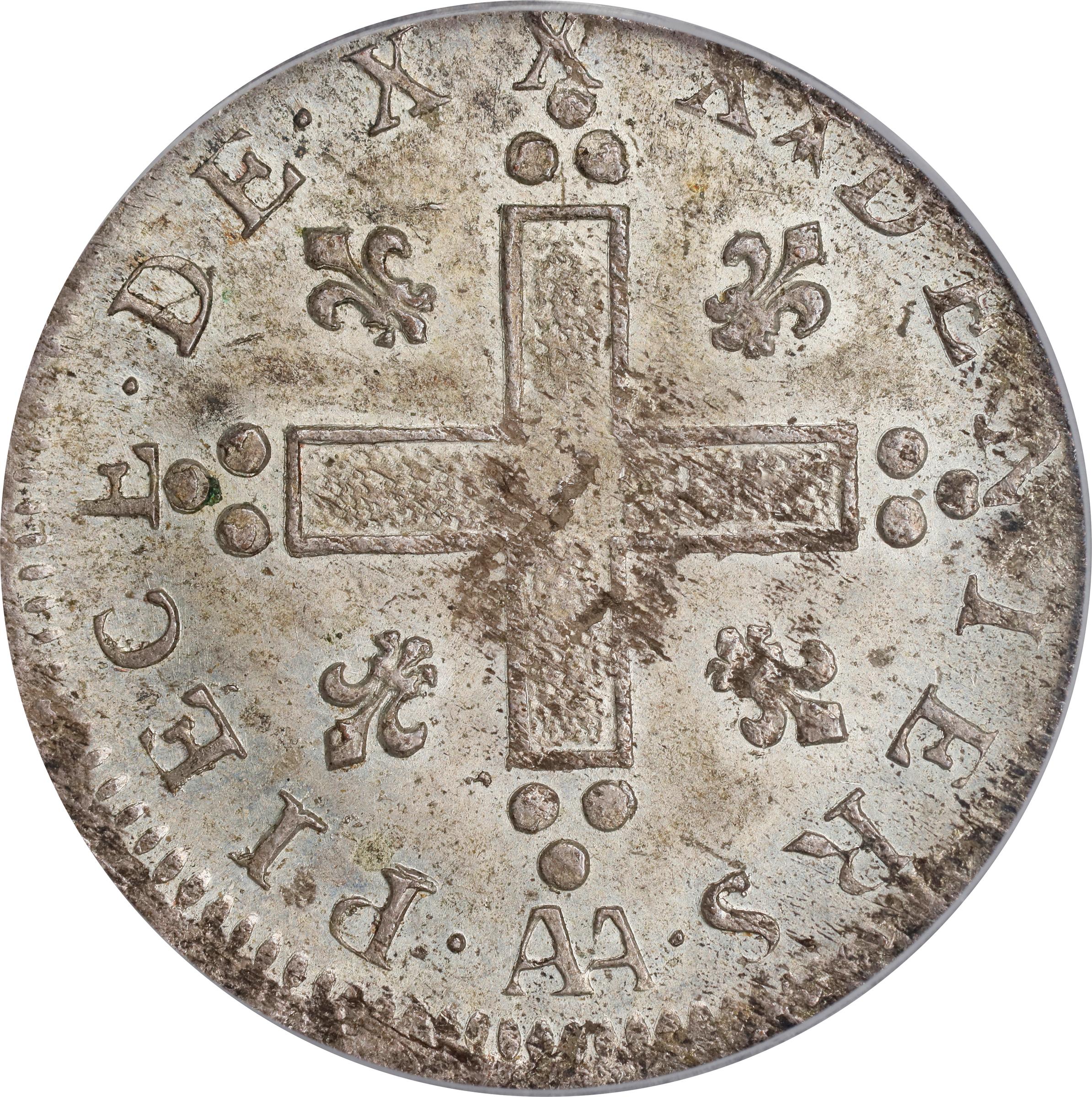 image for: 1710-AA 30 Deniers, or Mousquetaire. Metz Mint. Vlack-8b. Rarity-8. MS-63 (PCGS). OGH.