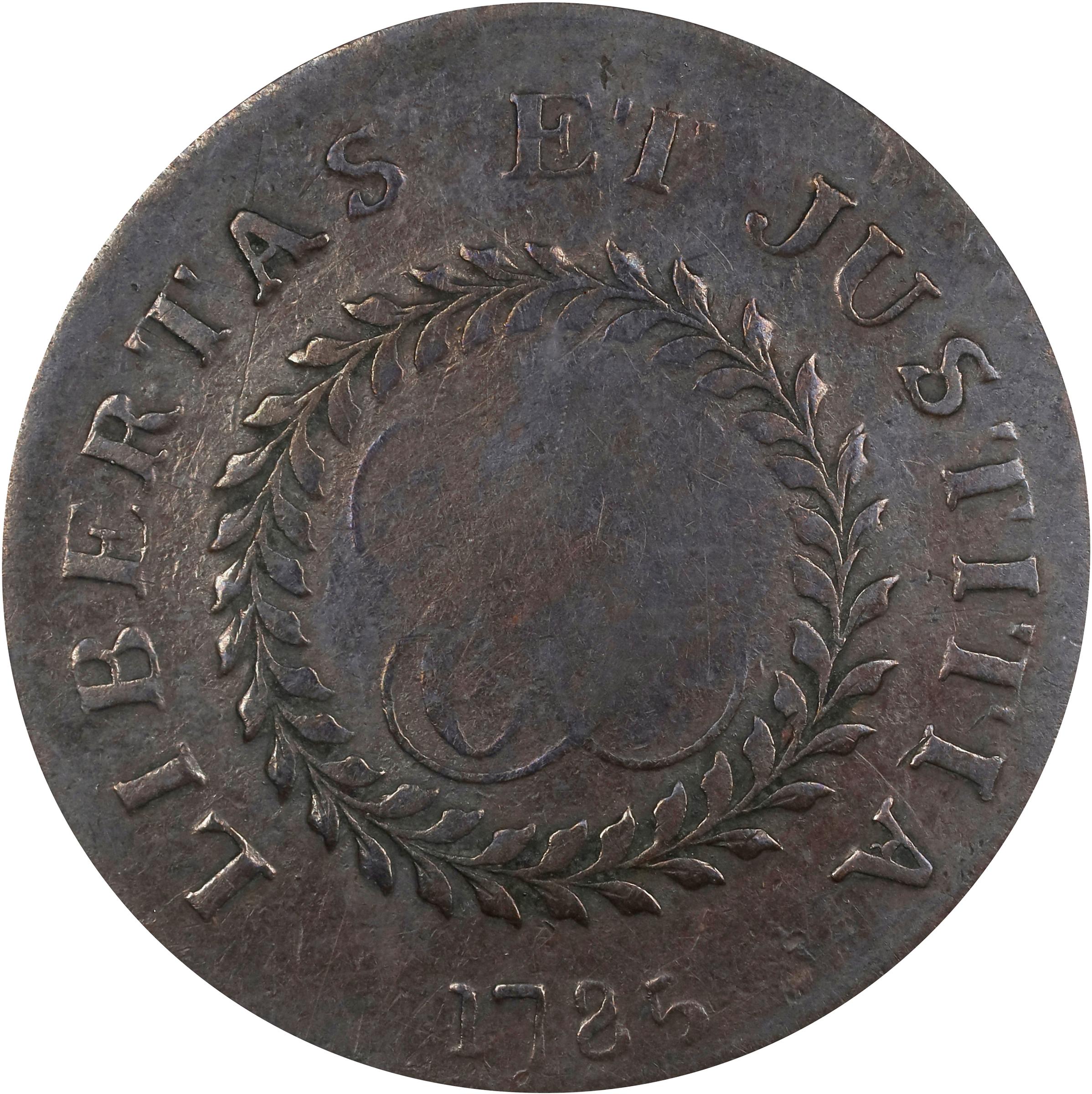 image for: 1785 Nova Constellatio Copper. Crosby 2-A, W-1885. Rarity-4+. CONSTELLATIO, Pointed Rays, Small, Close Date. VF-30 (PCGS).