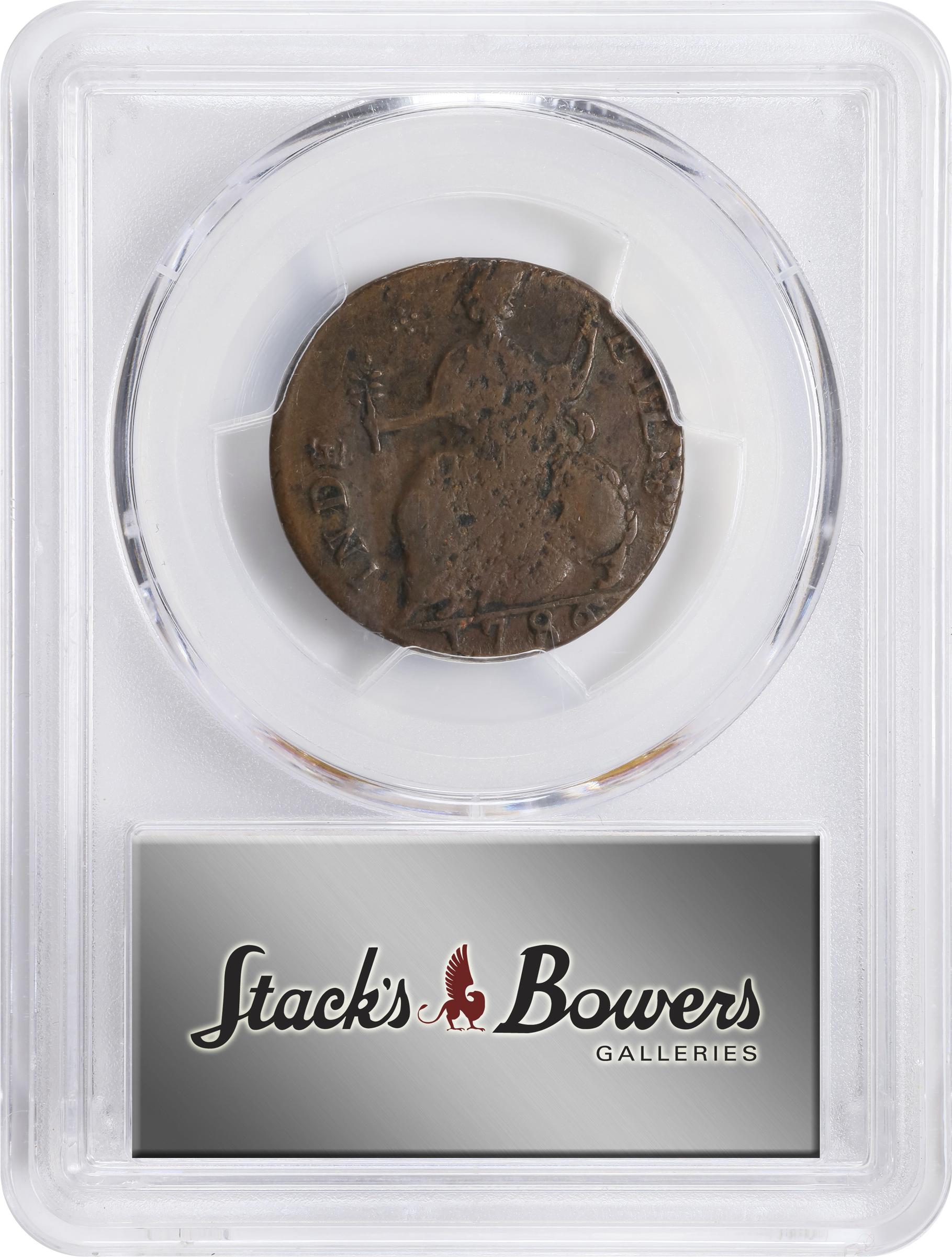 image for: 1786 Vermont Copper. RR-10, Bressett 8-G, W-2045. Rarity-4. Bust Left. VF-20 (PCGS).