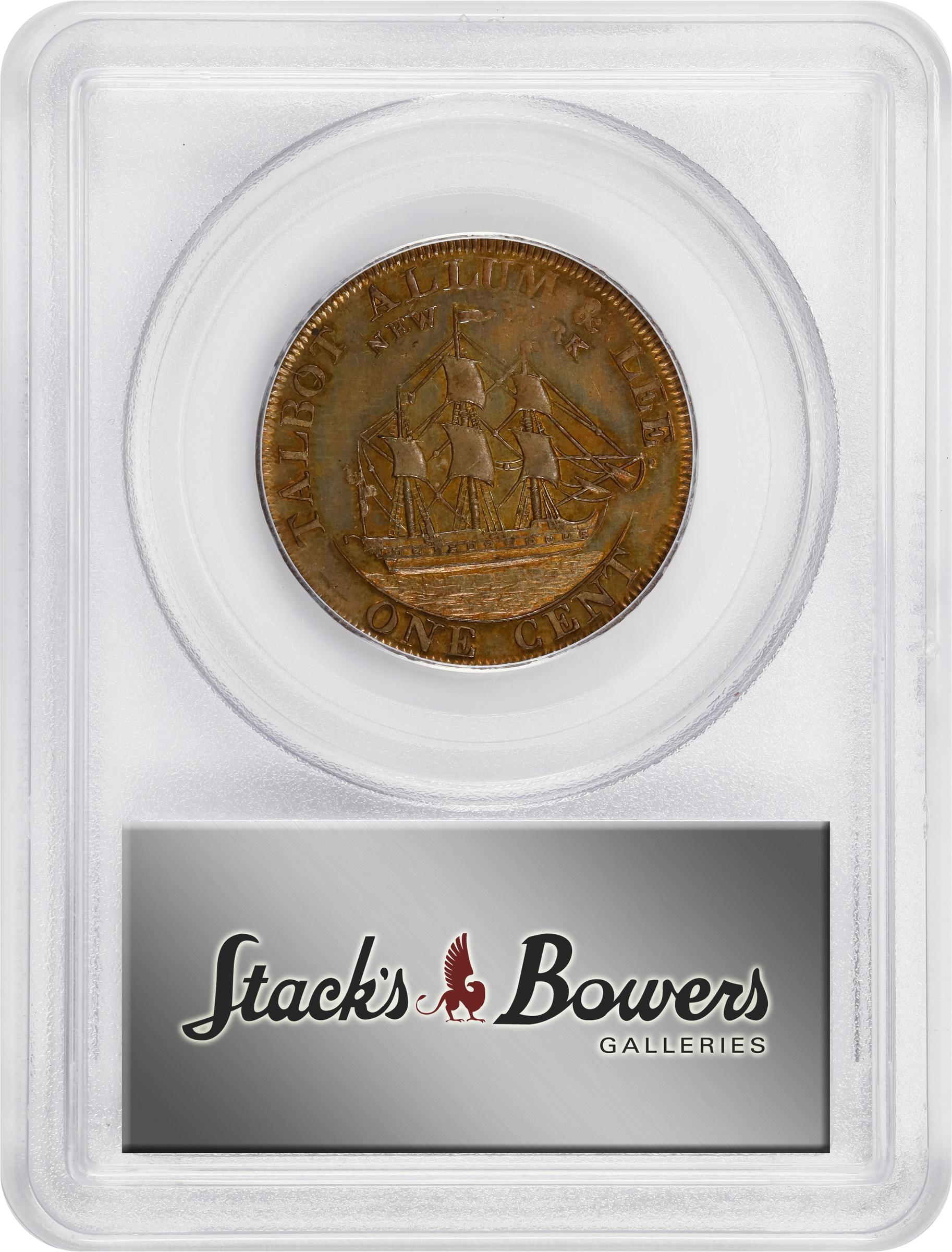 image for: 1794 Talbot, Allum & Lee Cent. Fuld-4, W-8590. Rarity-2. With NEW YORK. Small & on Reverse. Copper. Lettered Edge. Proof-65 RB (PCGS).