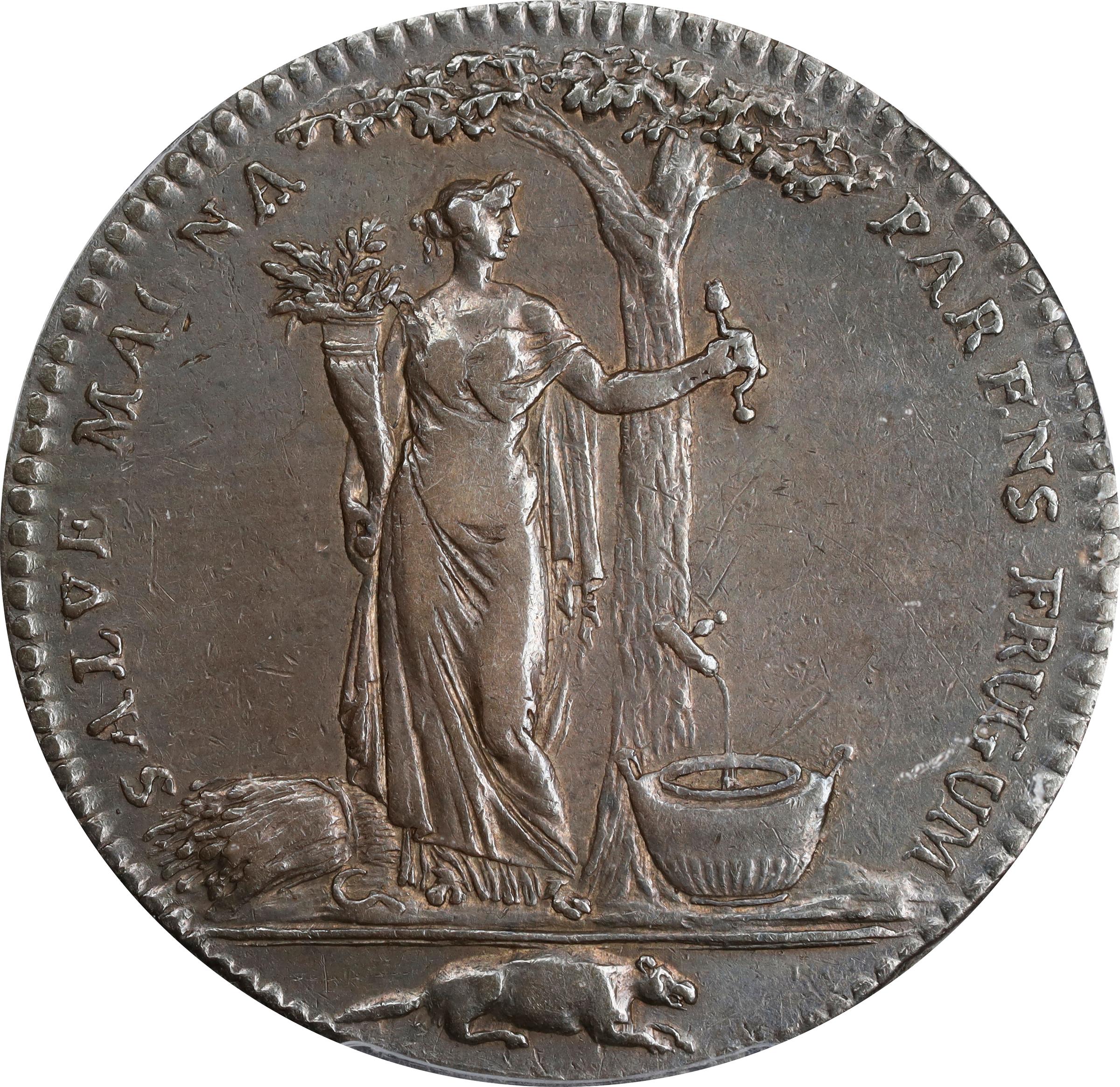 image for: 1796 Castorland Medal, or Jeton. Original. Lecompte-185, W-9100. Silver. Reeded Edge. AU-50 (PCGS).