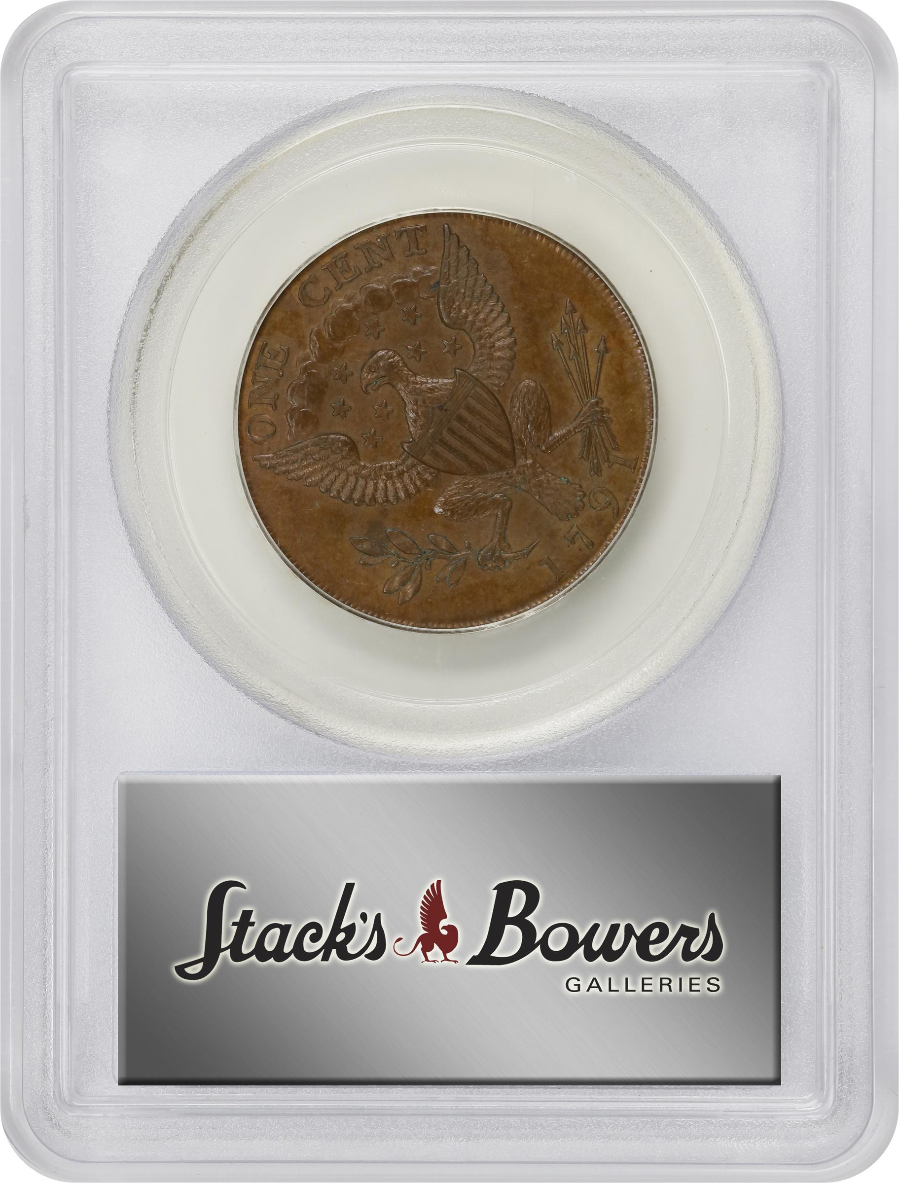 image for: 1791 Washington Small Eagle Cent. Musante GW-17, Baker-16, W-10630. Copper. UNITED STATES Edge. MS-64 BN (PCGS).