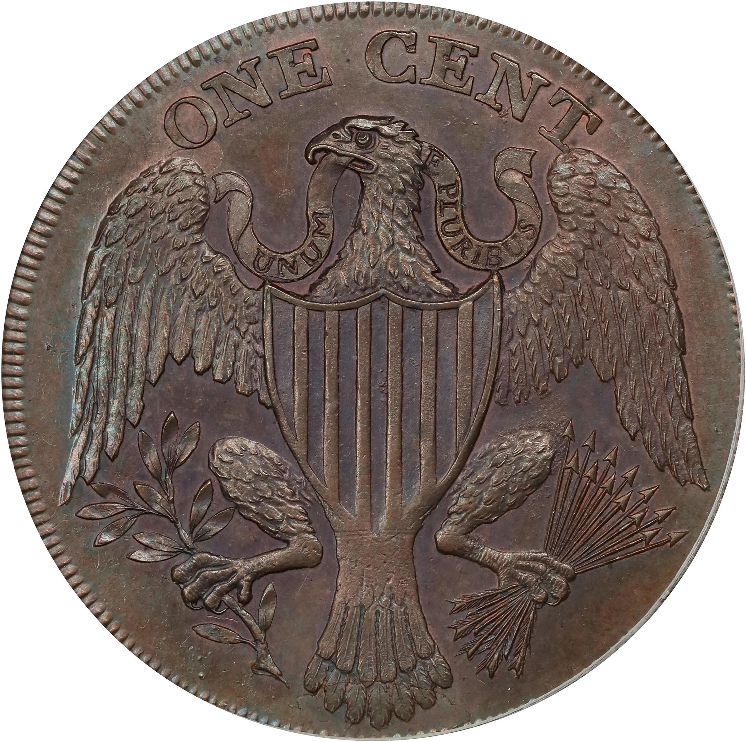 image for: 1791 Washington Large Eagle Cent. Musante GW-15, Baker-15, W-10610. Lettered Edge. MS-62 BN (PCGS). OGH.