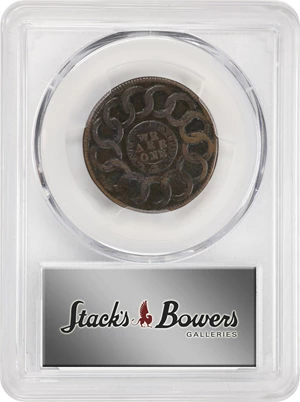 image for: 1787 Fugio Cent. Pointed Rays. Newman 7-T, W-6735. Rarity-4. STATES UNITED, 4 Cinquefoils. VF-25 (PCGS).