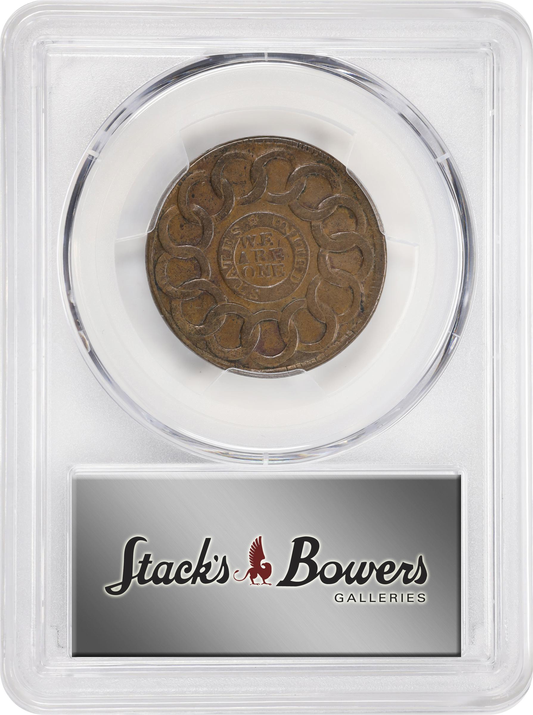 image for: 1787 Fugio Cent. Pointed Rays. Newman 20-R, W-6990. Rarity-5. STATES UNITED, 4 Cinquefoils. EF-40 (PCGS).