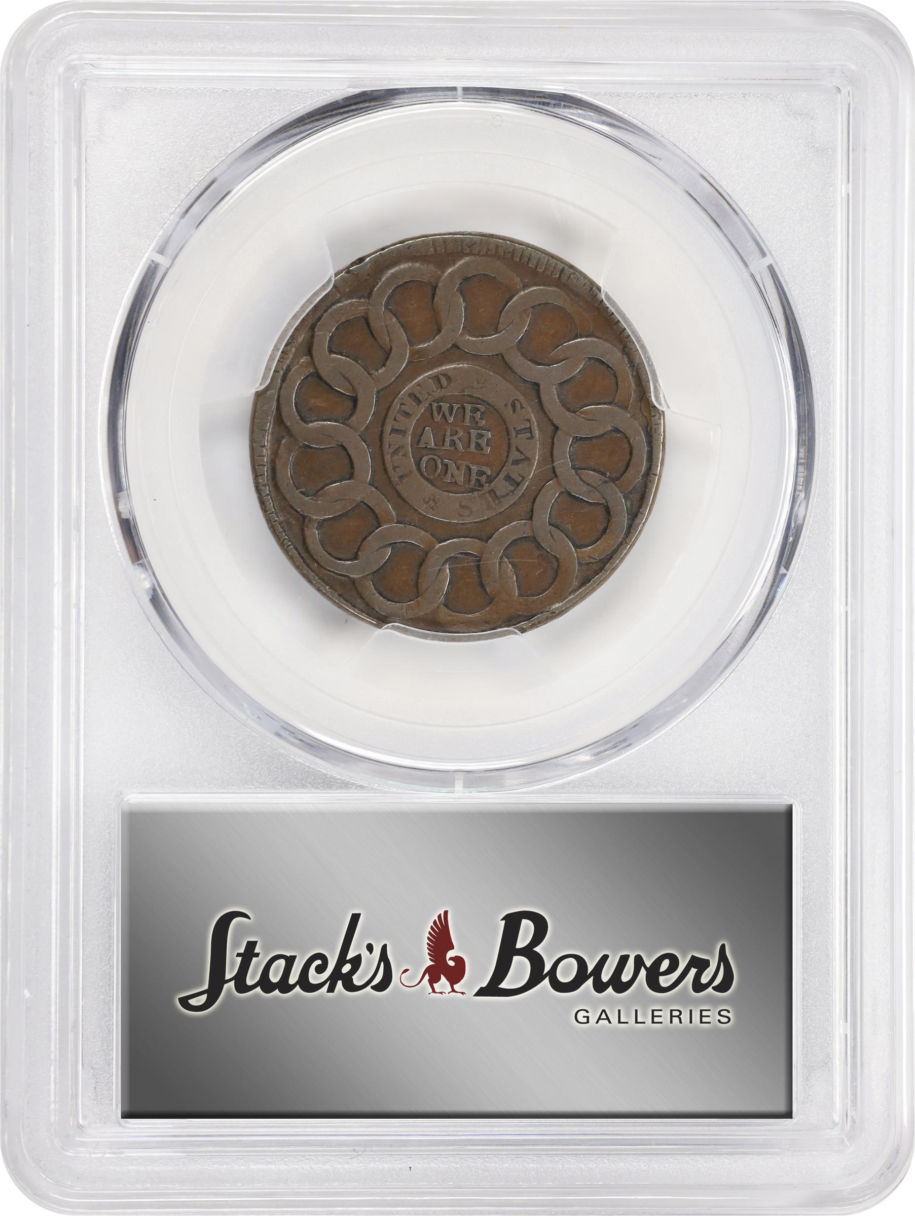 image for: 1787 Fugio Cent. Pointed Rays. Newman 21-I, W-7010. Rarity-4. UNITED STATES, 4 Cinquefoils. EF-40 (PCGS).