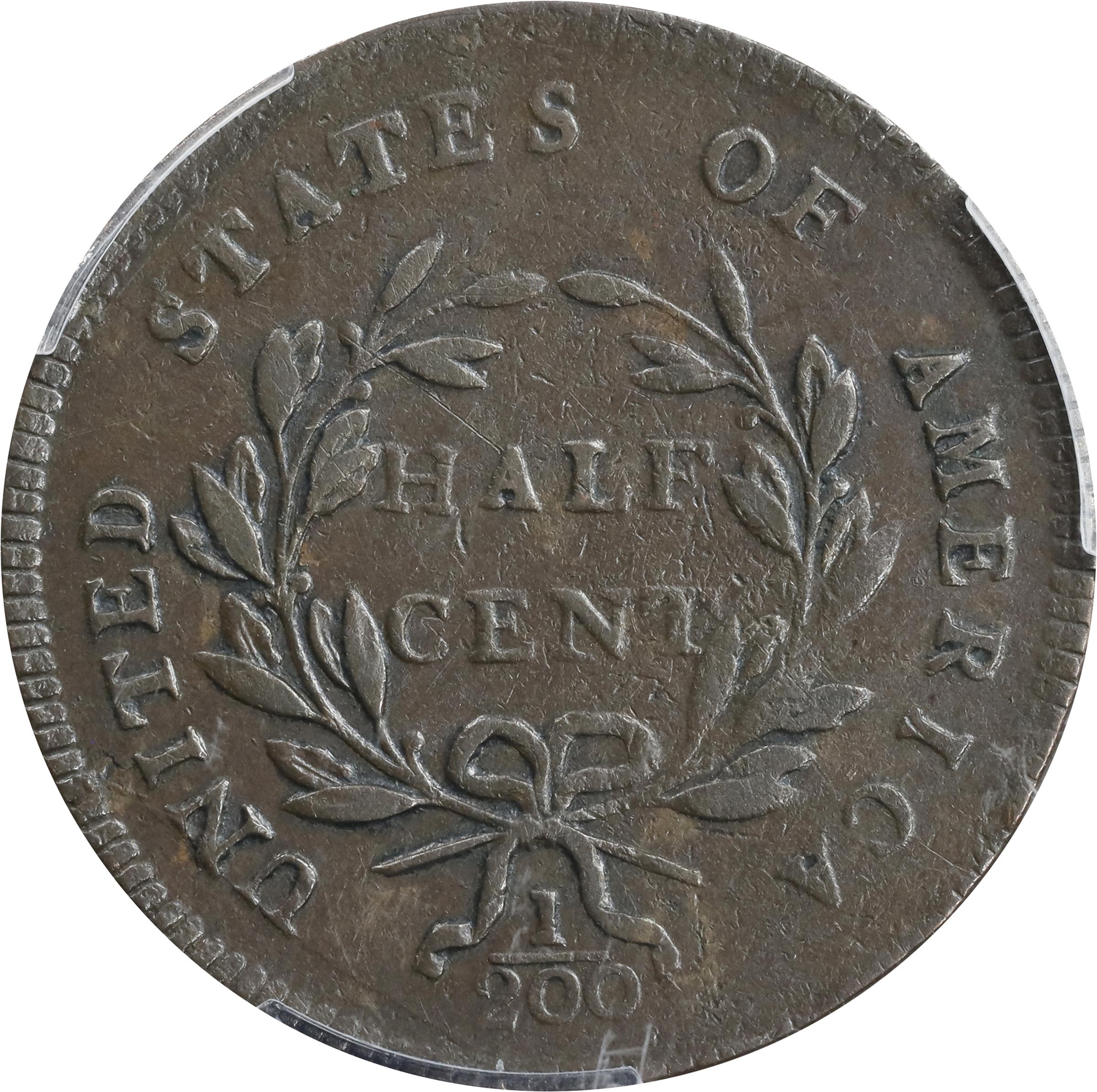 1797 1/2c Plain Edge, Centered Head MS BN AU53 BN thumbnail 12