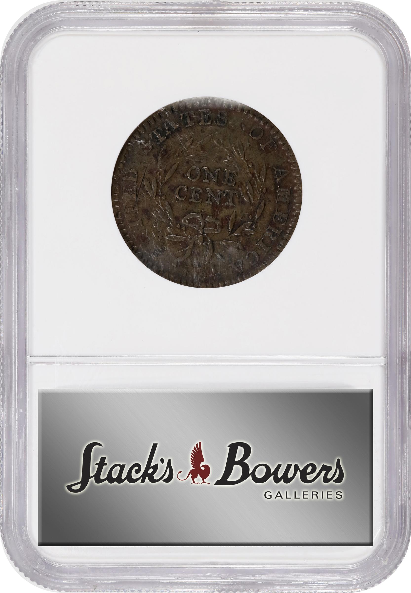 image for: 1794 Liberty Cap Cent. S-55, B-47. Rarity-2. Head of 1794, Slanting 7, Large Berries. AU-50 BN (NGC).