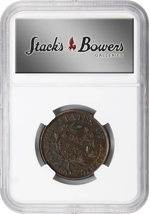 image for: 1807 Draped Bust Cent. S-276, B-6. Rarity-1. Large Fraction. AU-55 BN (NGC).