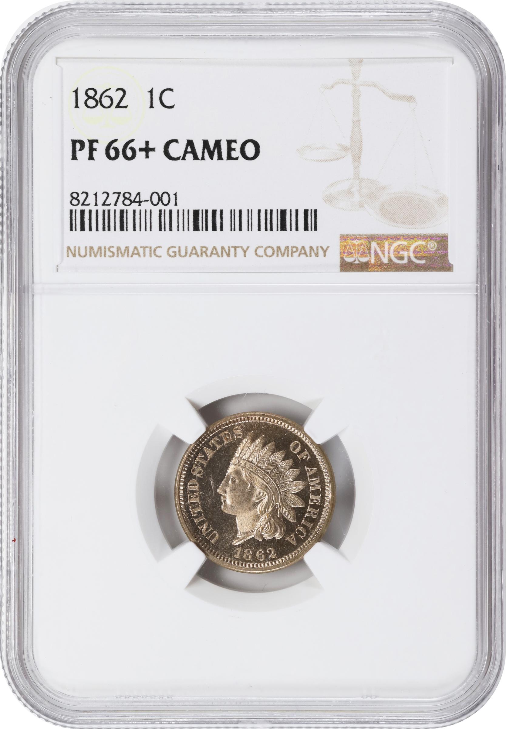 image for: 1862 Indian Cent. Proof-66+ Cameo (NGC).