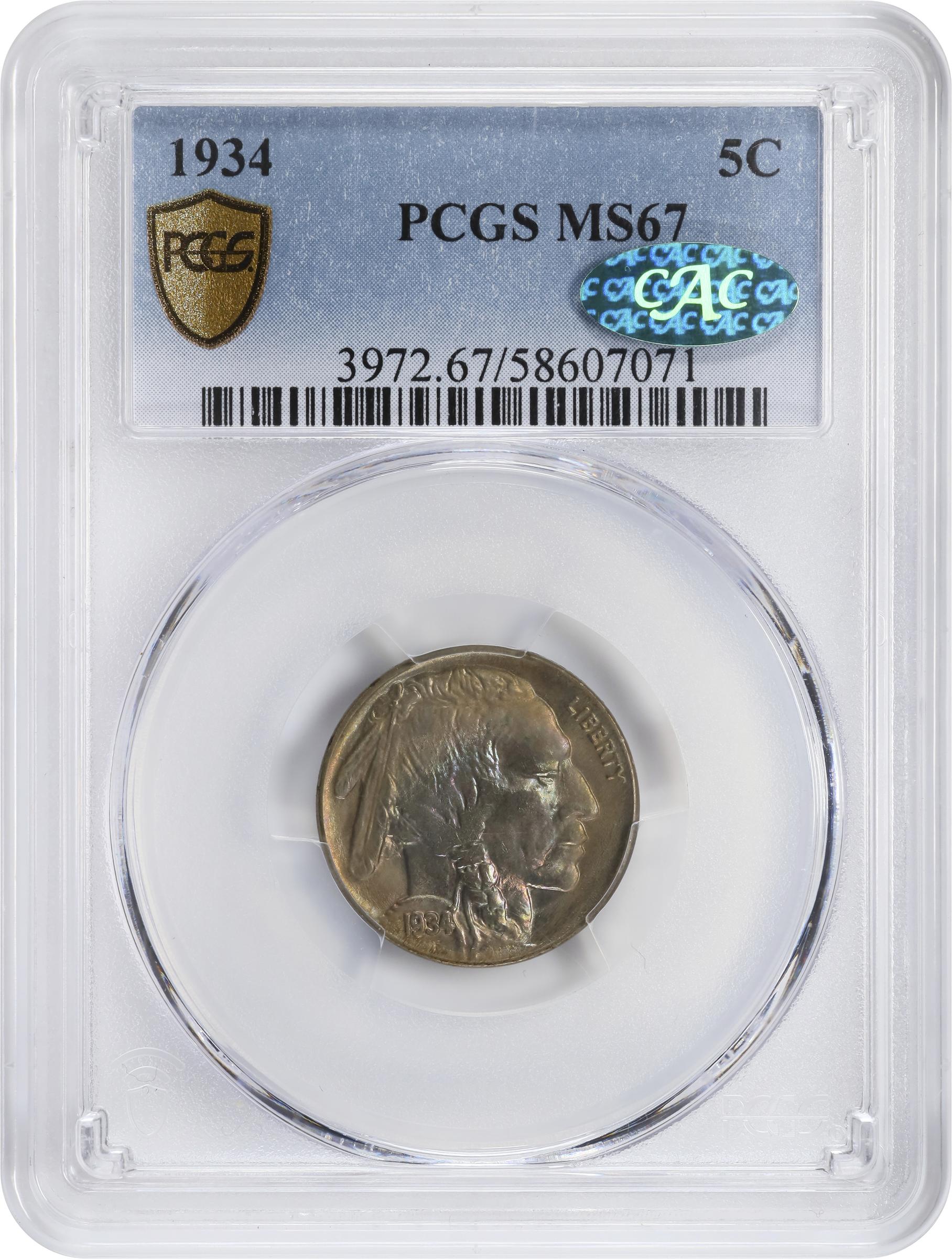 1934 5c MS67 CAC thumbnail 7