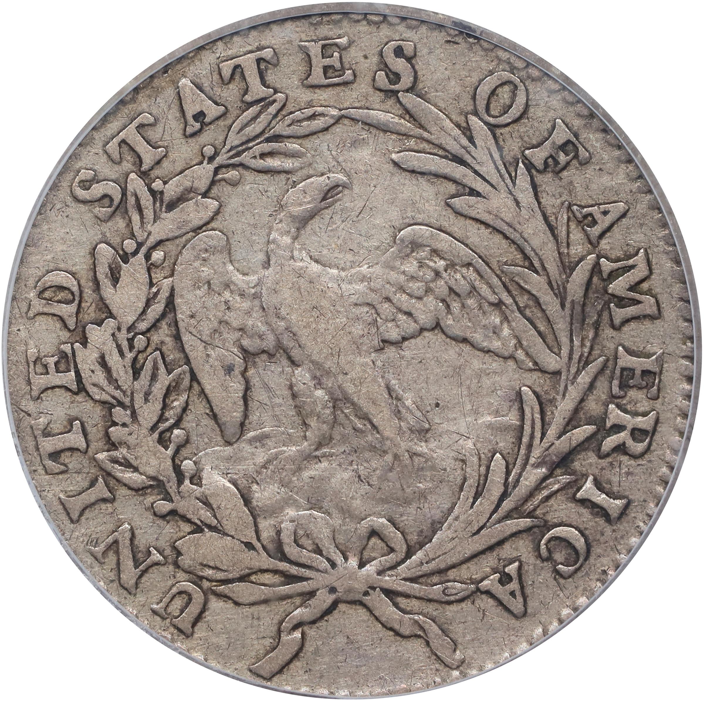 image for: 1797 Draped Bust Half Dime. LM-4, V-1. Rarity-6. 13 Stars. Fine-15 (PCGS). CAC.