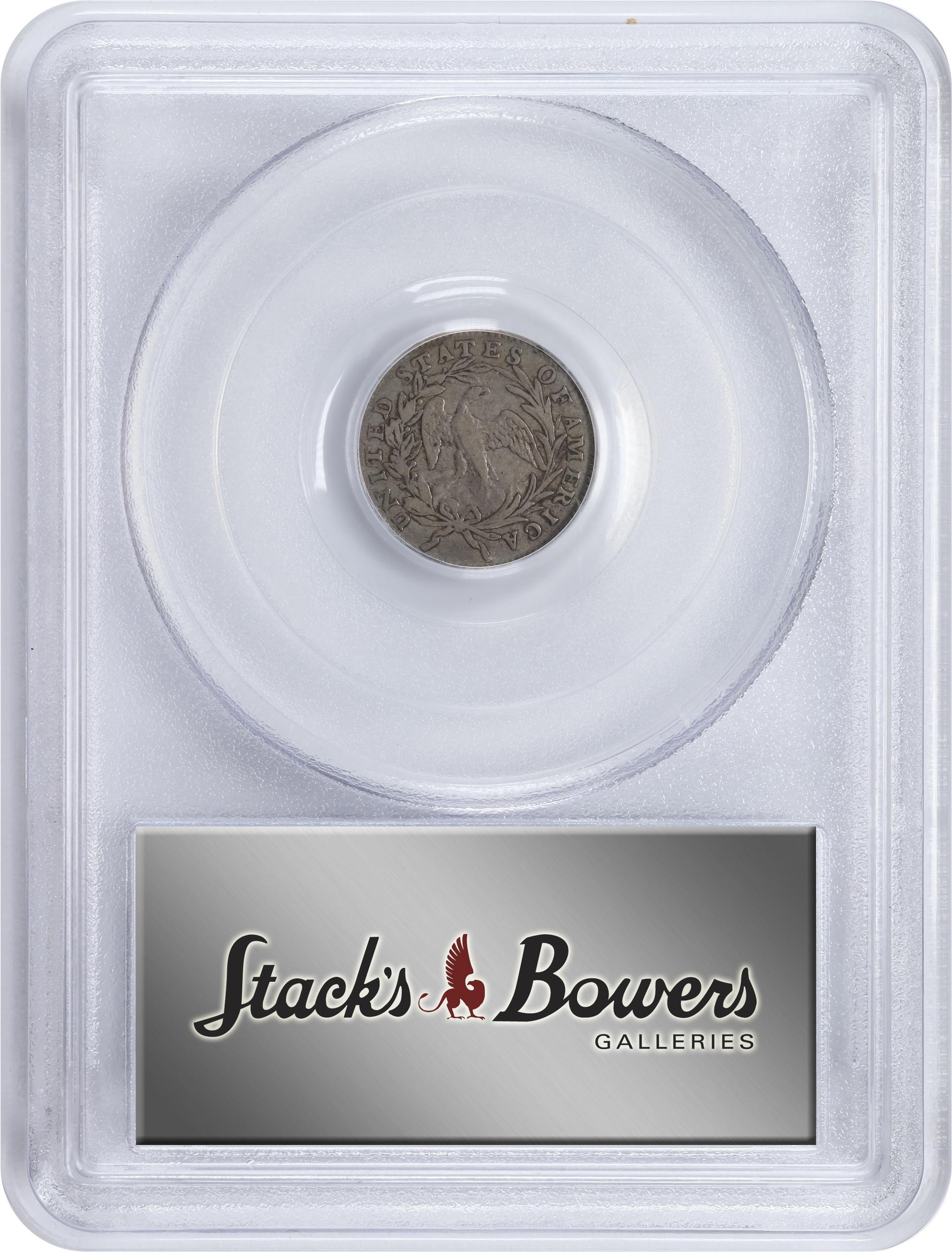 image for: 1797 Draped Bust Half Dime. LM-4, V-1. Rarity-6. 13 Stars. Fine-15 (PCGS). CAC.