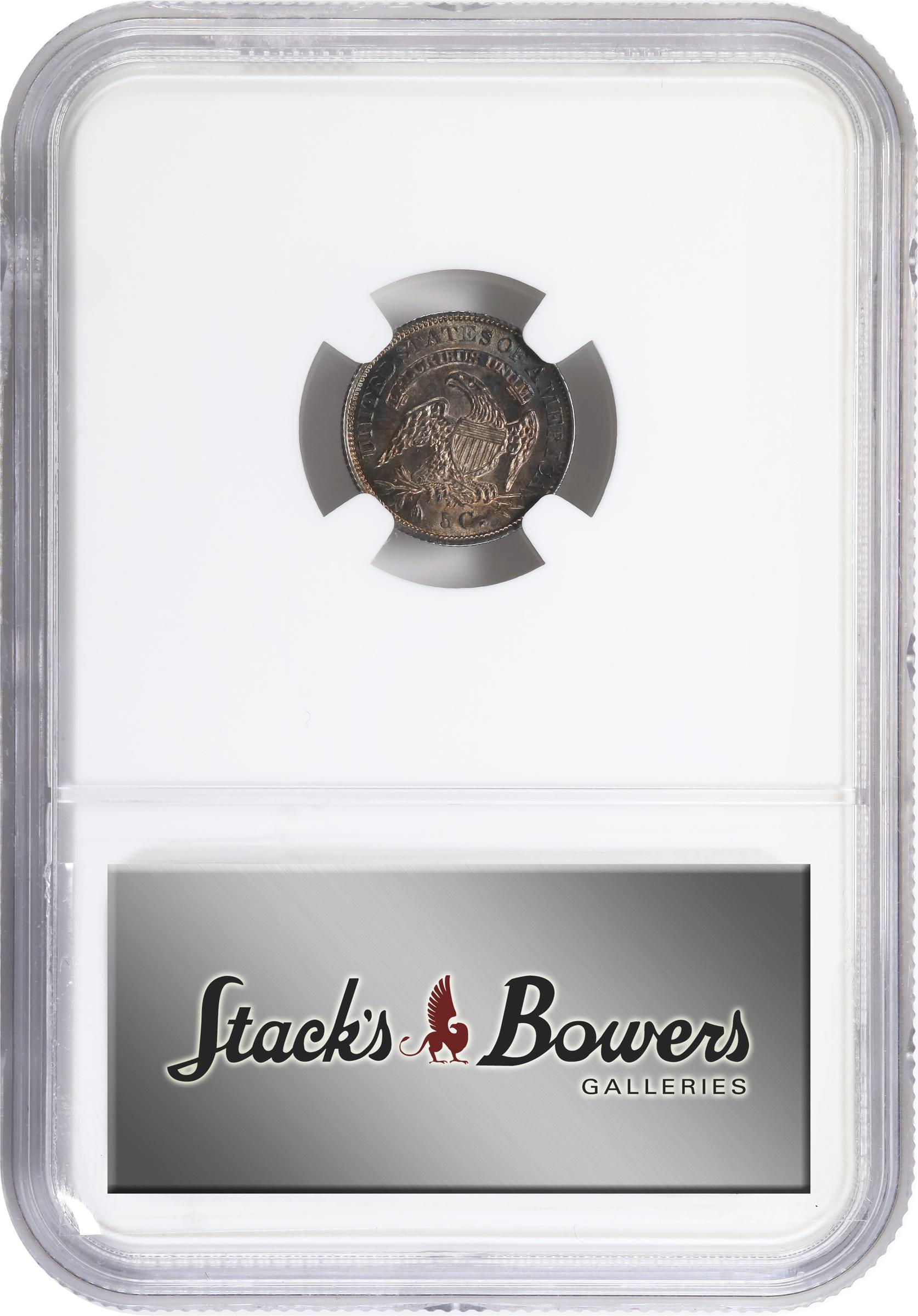 image for: 1835 Capped Bust Half Dime. LM-10, V-7. Rarity-1. Small Date, Small 5 C. MS-66 (NGC).