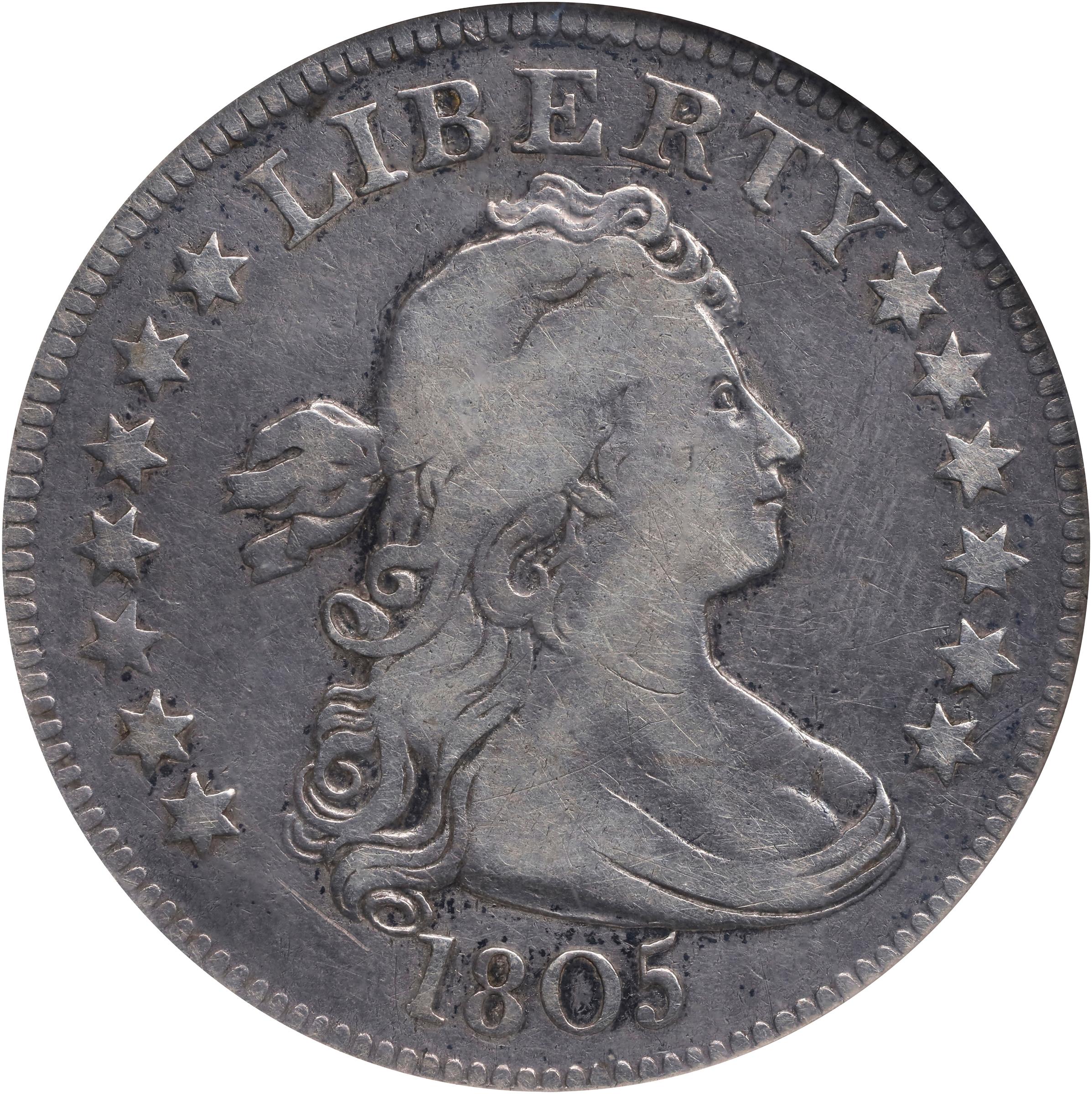 image for: 1805 Draped Bust Quarter. B-5. Rarity-5-. VG-10 (NGC).