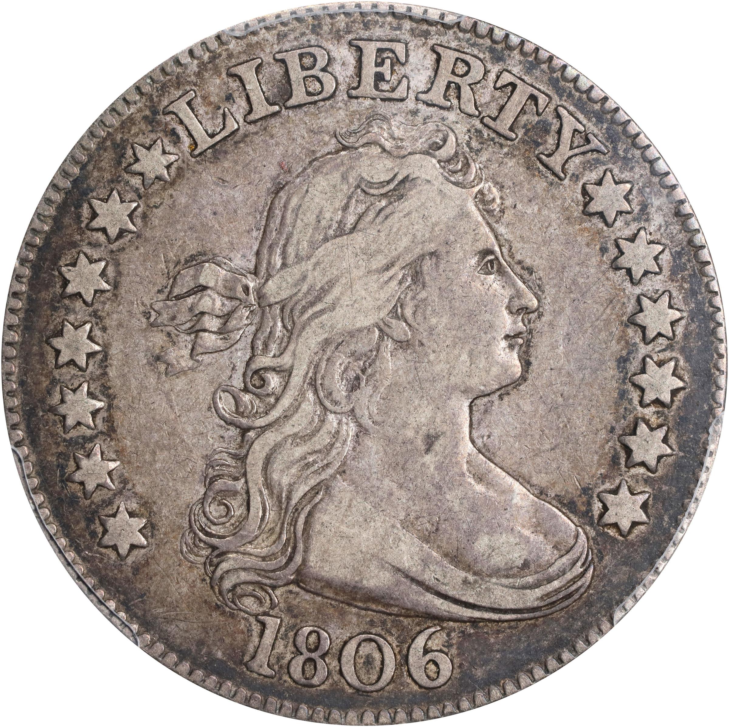 1806 Draped Bust Quarter. B-6. Rarity-5. VF-35 (PCGS). CAC.