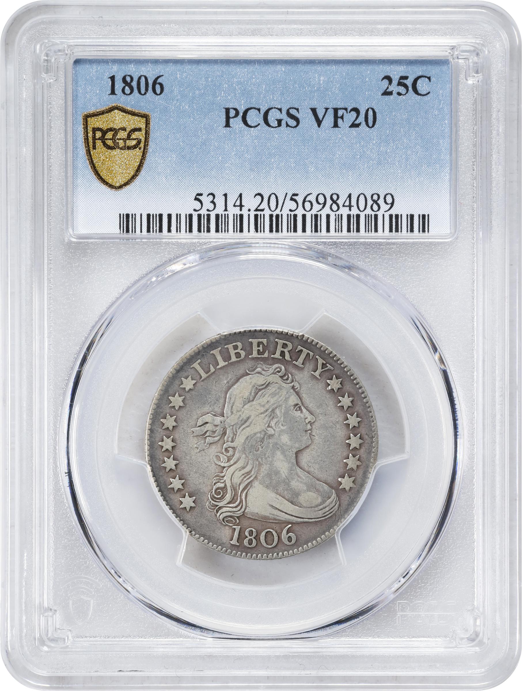 Draped Bust Quarter 25c Heraldic Eagle, 1804-1807 [Type] P1 thumbnail 23