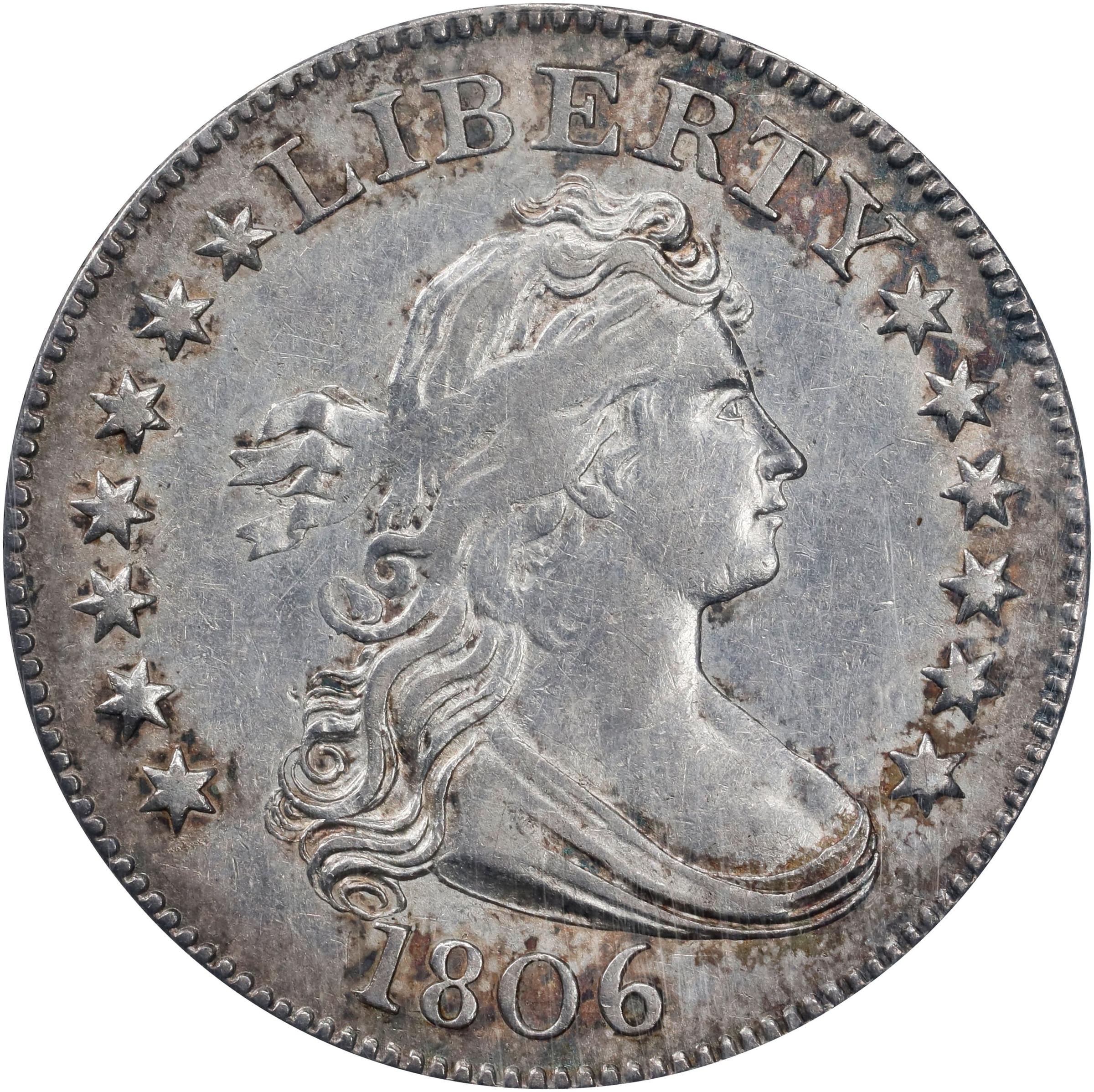 image for: 1806 Draped Bust Quarter. B-7. Rarity-5. AU-58 (NGC).