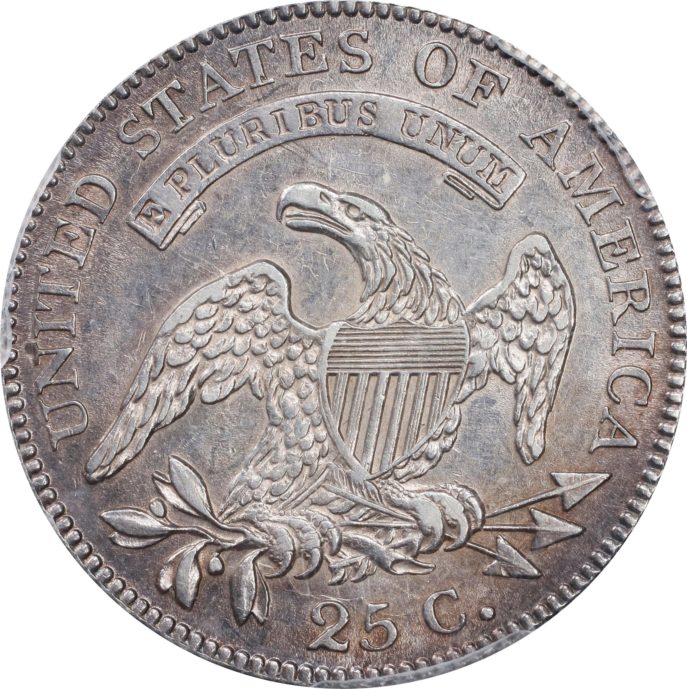 image for: 1818 Capped Bust Quarter. B-4. Rarity-2. AU-50 (PCGS).