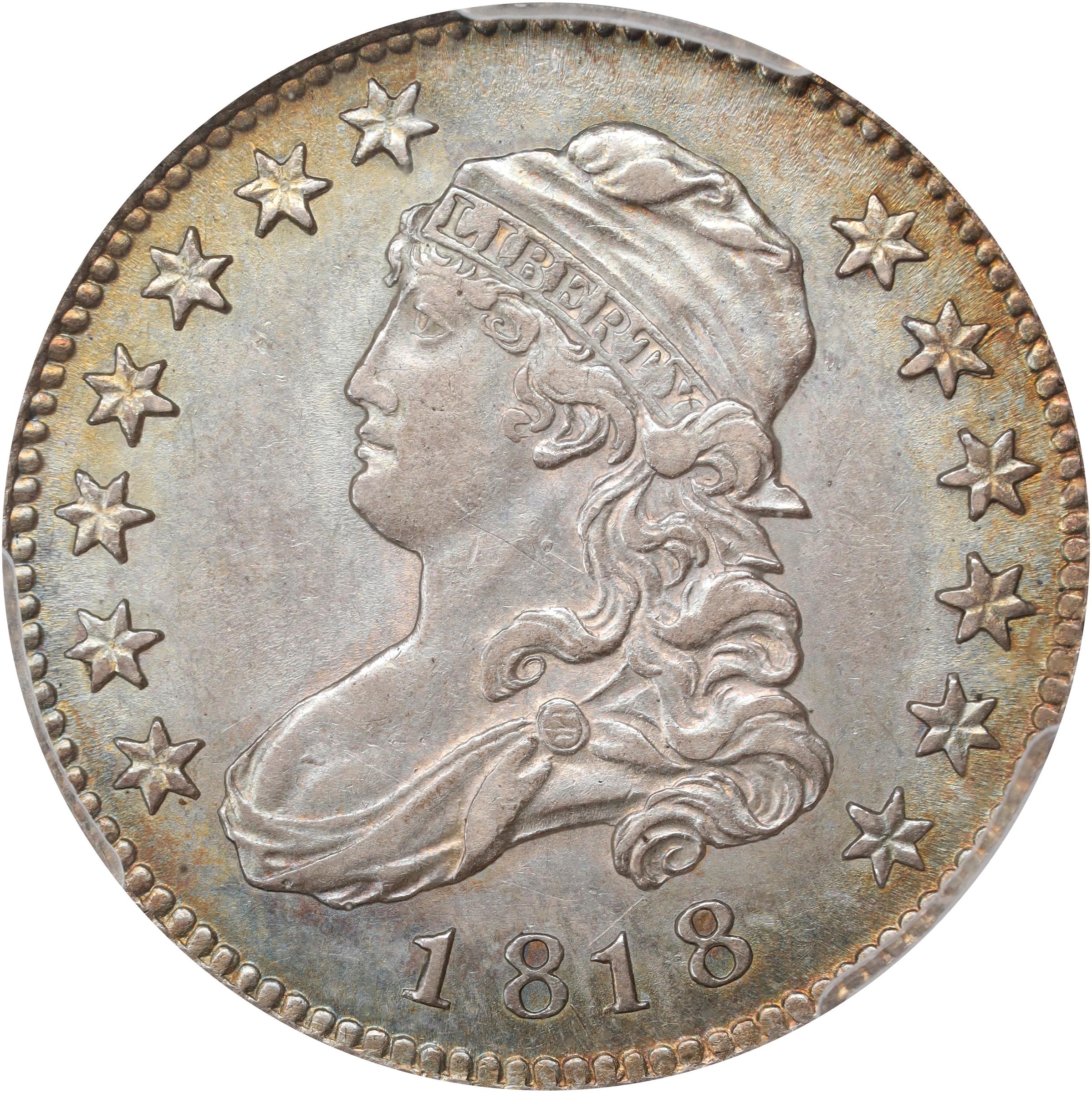 image for: 1818 Capped Bust Quarter. B-7. Rarity-4+. AU-55 (PCGS).