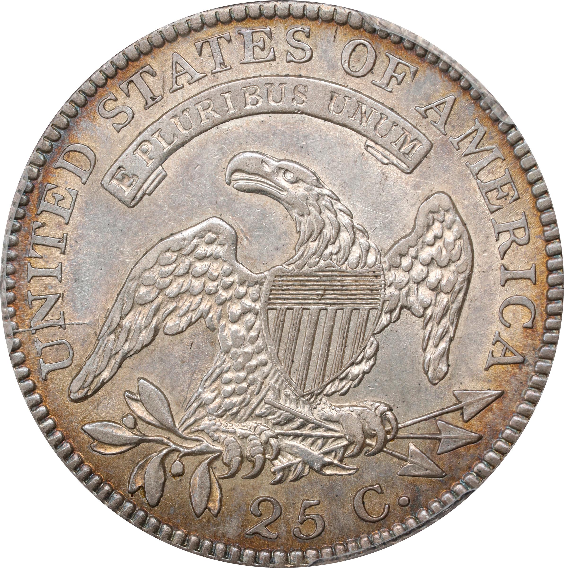 image for: 1818 Capped Bust Quarter. B-7. Rarity-4+. AU-55 (PCGS).