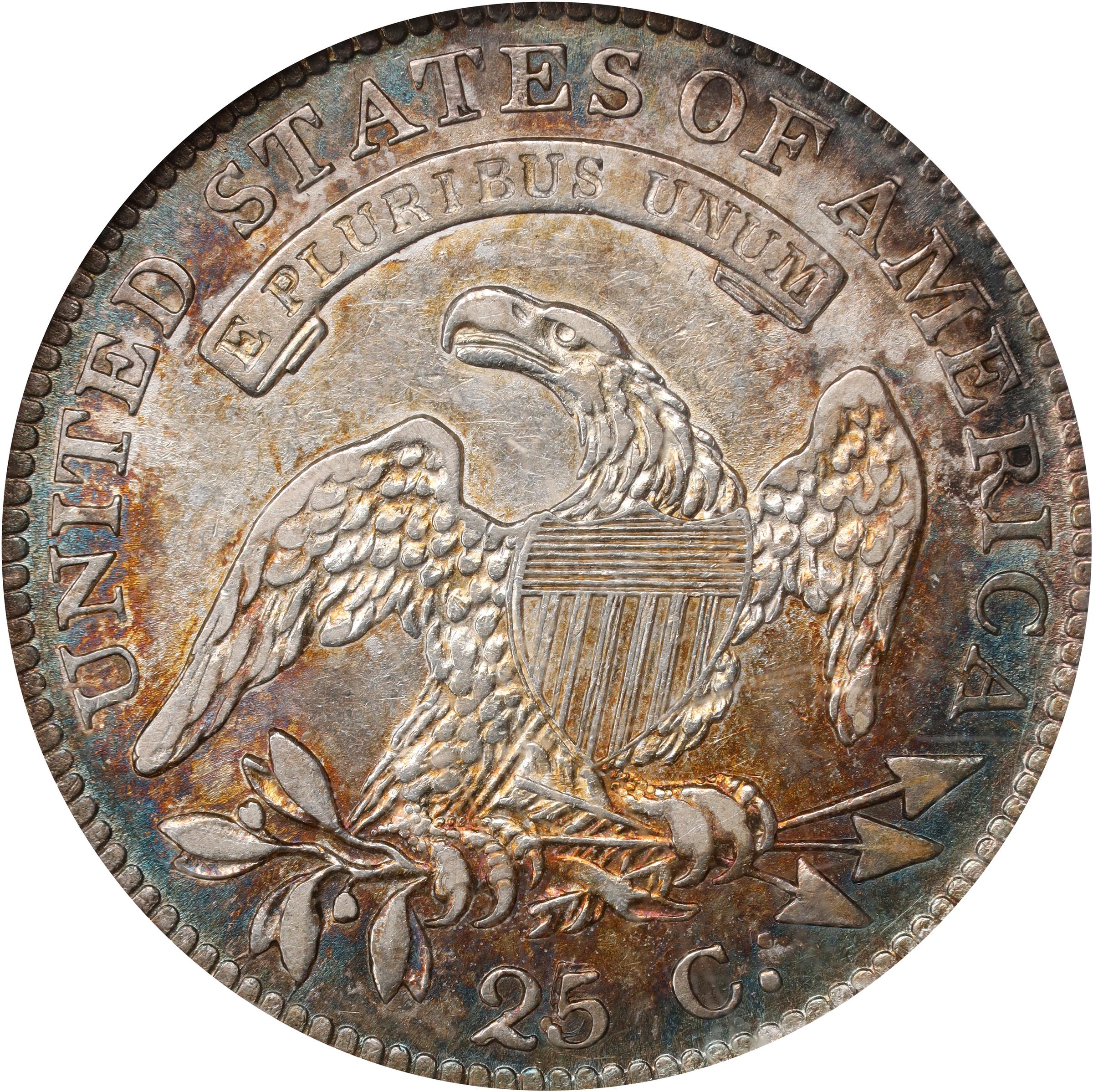 image for: 1819 Capped Bust Quarter. B-3. Rarity-1. Small 9. EF-45 (NGC). CAC.