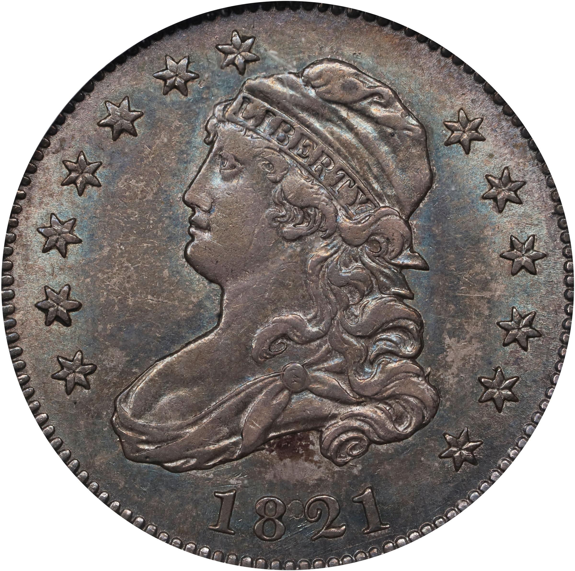 image for: 1821 Capped Bust Quarter. B-1. Rarity-3. AU-58 (NGC). CAC.
