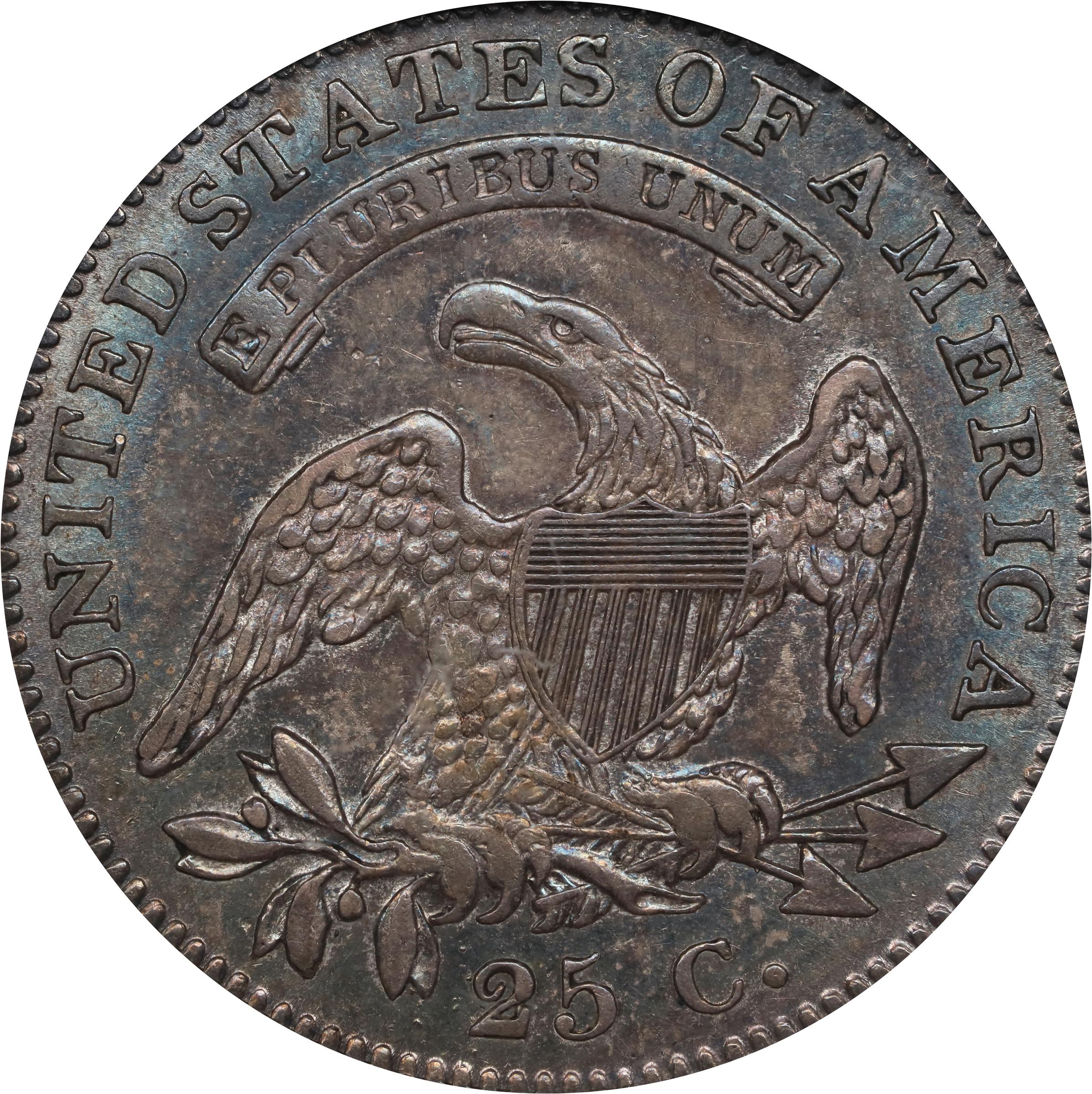 image for: 1821 Capped Bust Quarter. B-1. Rarity-3. AU-58 (NGC). CAC.
