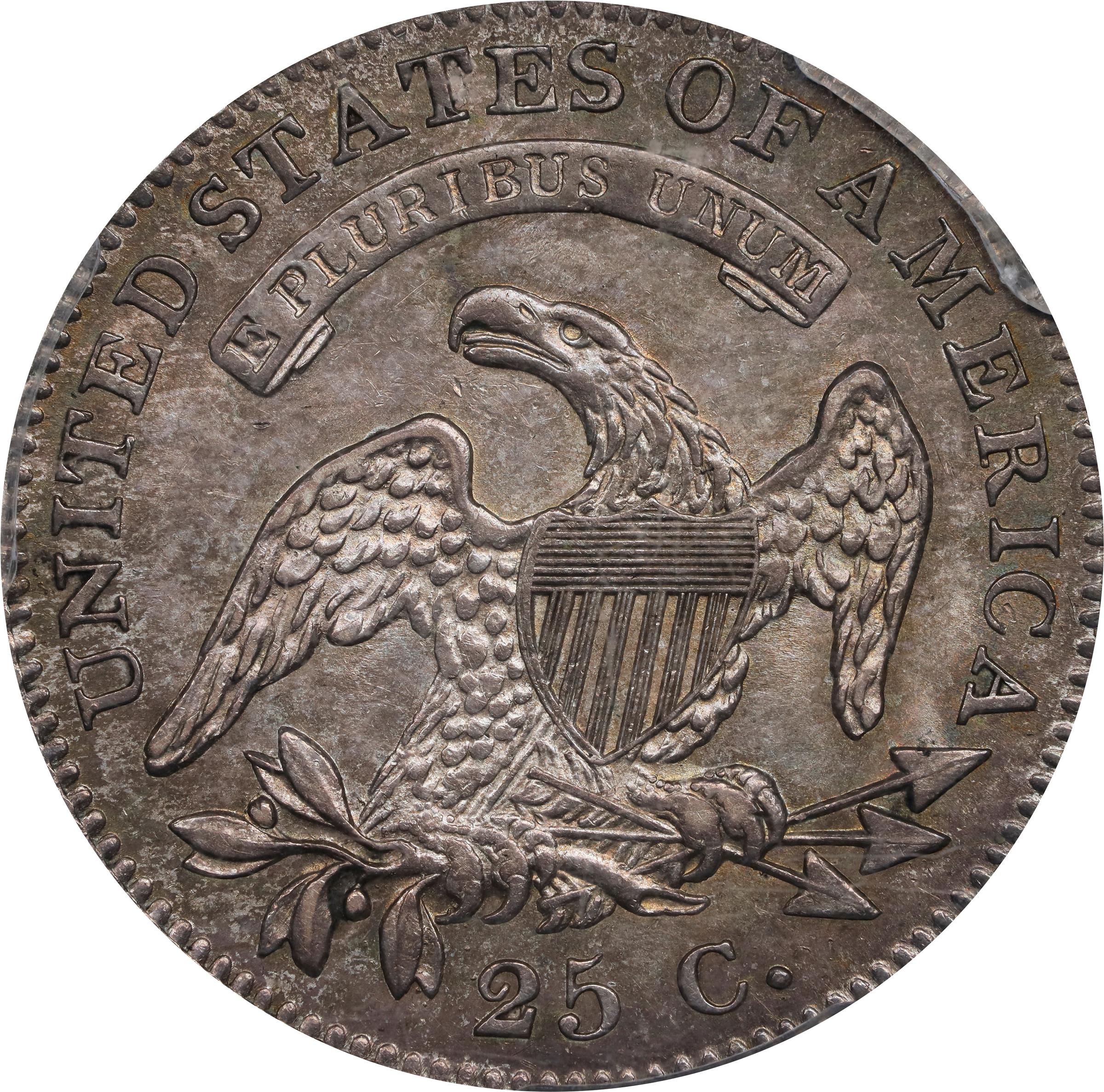 image for: 1821 Capped Bust Quarter. B-1. Rarity-3. AU-55 (PCGS). CAC.