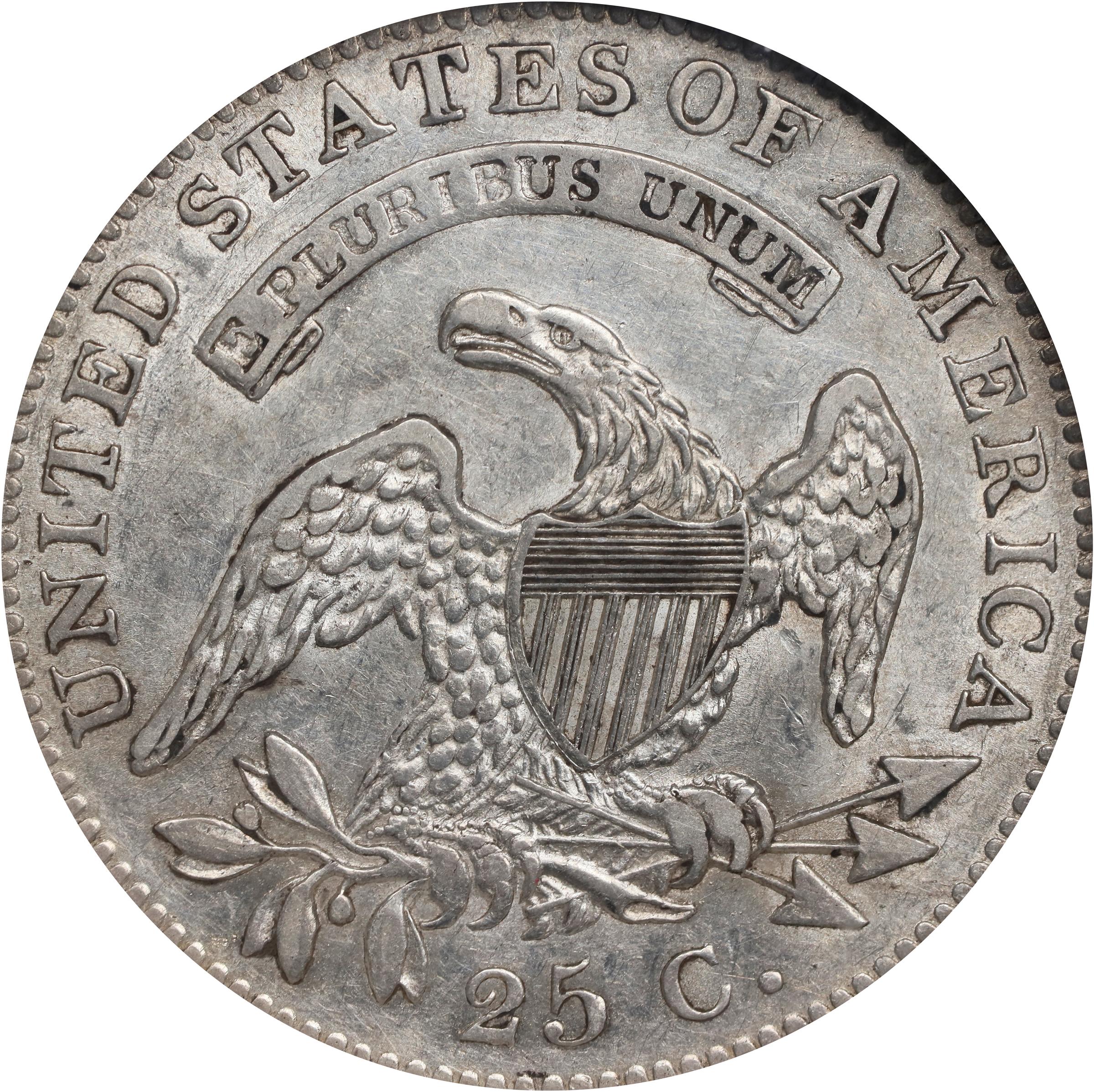 image for: 1821 Capped Bust Quarter. B-5. Rarity-4+. AU-55 (NGC).
