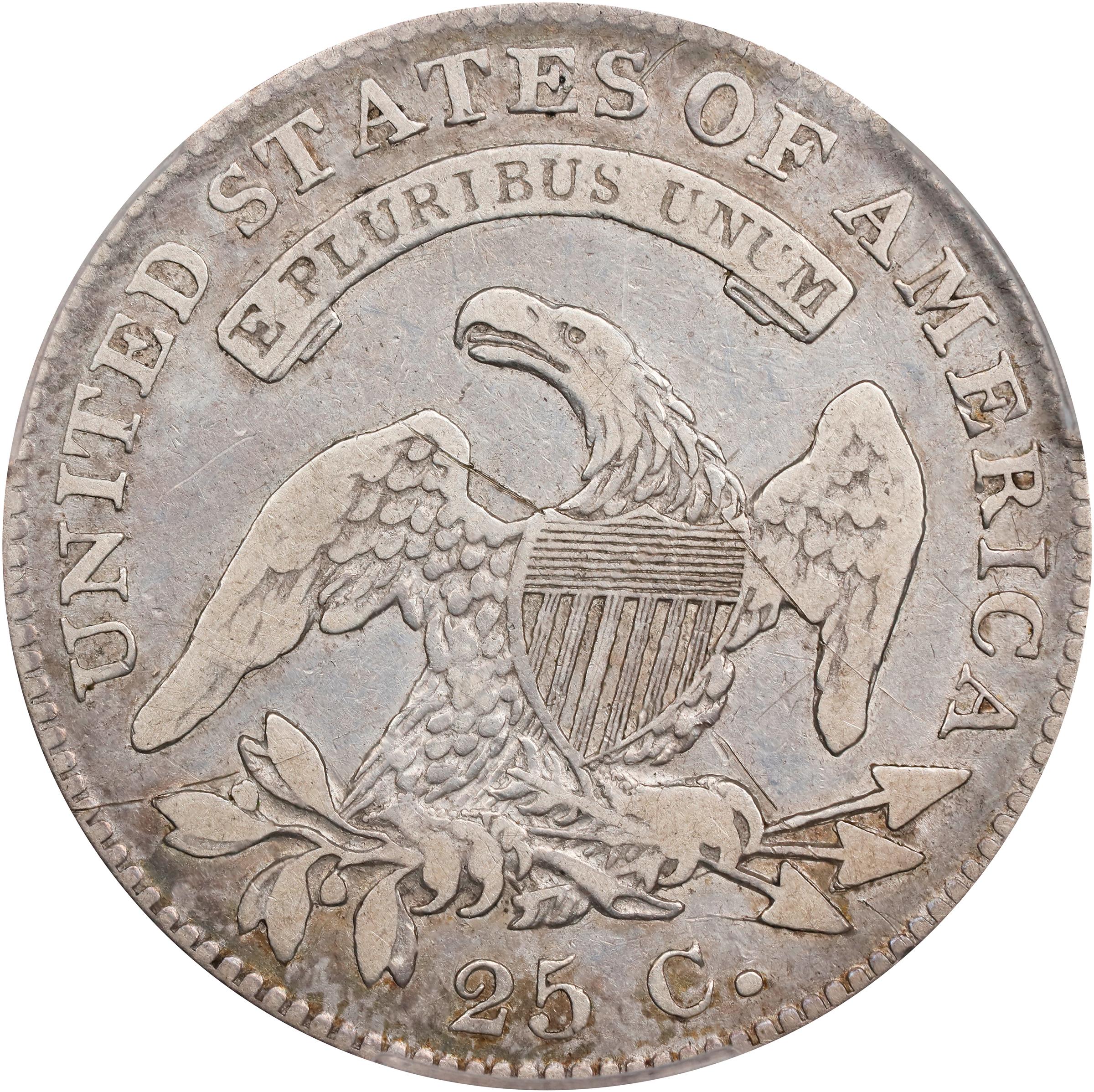 image for: 1825/4/2 Capped Bust Quarter. B-1. Rarity-5. Fine-12 (PCGS).