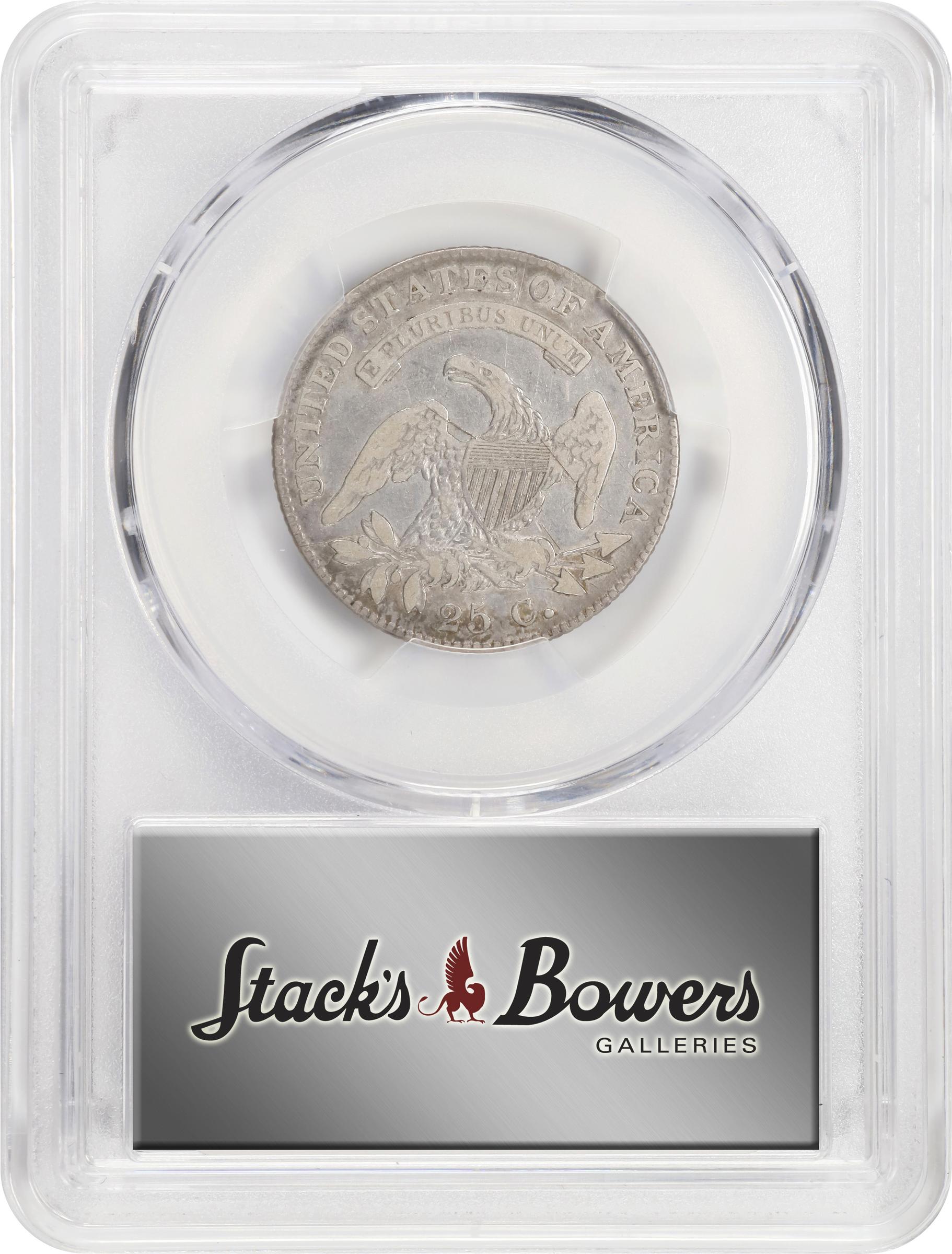 image for: 1825/4/2 Capped Bust Quarter. B-1. Rarity-5. Fine-12 (PCGS).