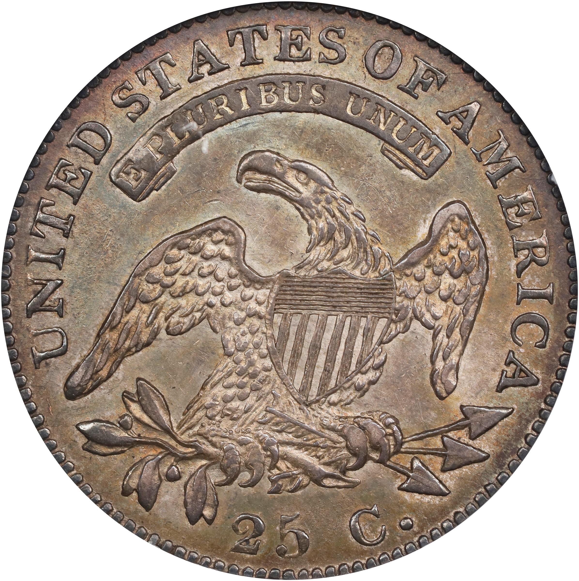 image for: 1825/4/2 Capped Bust Quarter. B-3. Rarity-3. AU-58 (NGC). CAC.