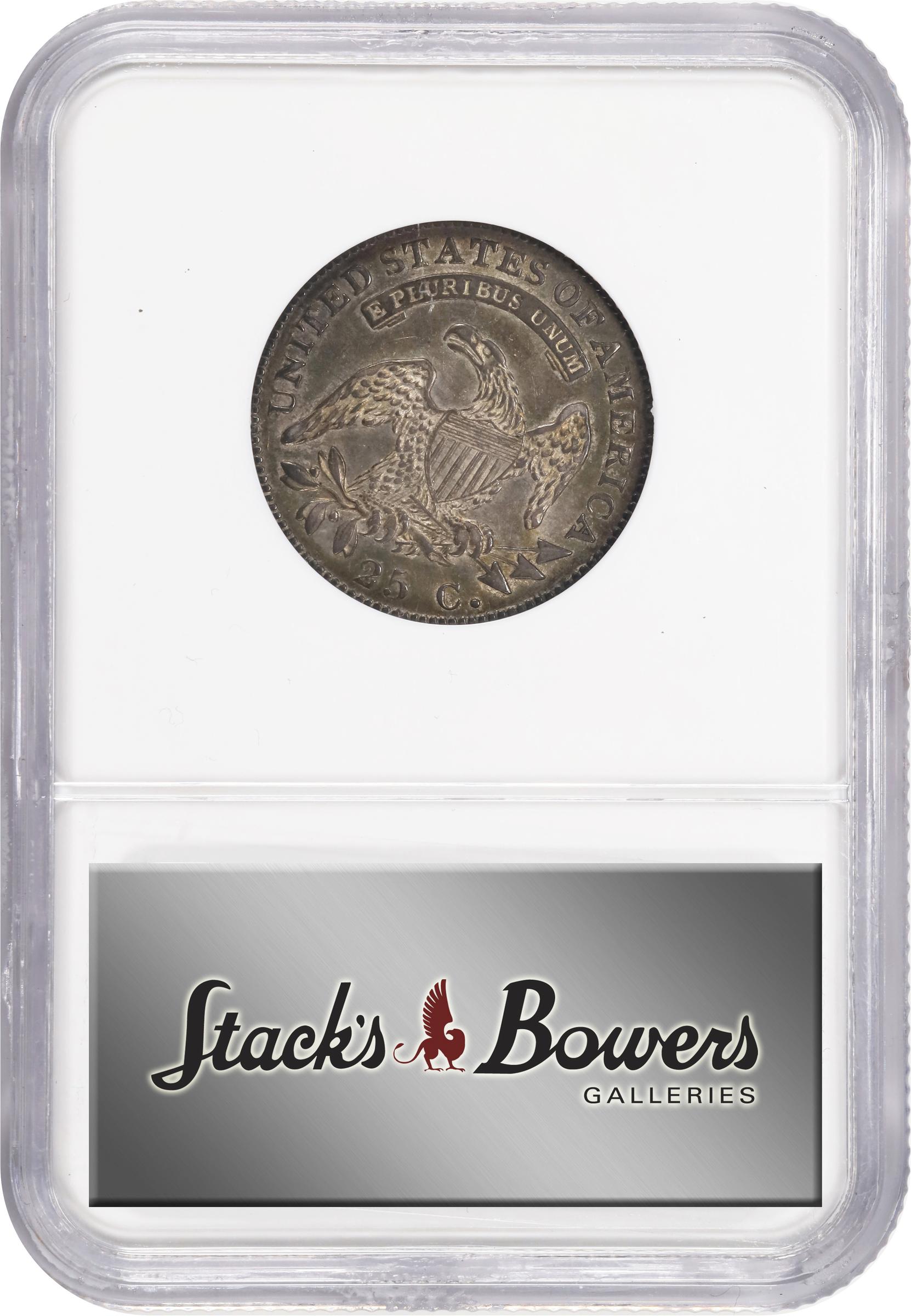 image for: 1825/4/2 Capped Bust Quarter. B-3. Rarity-3. AU-58 (NGC). CAC.