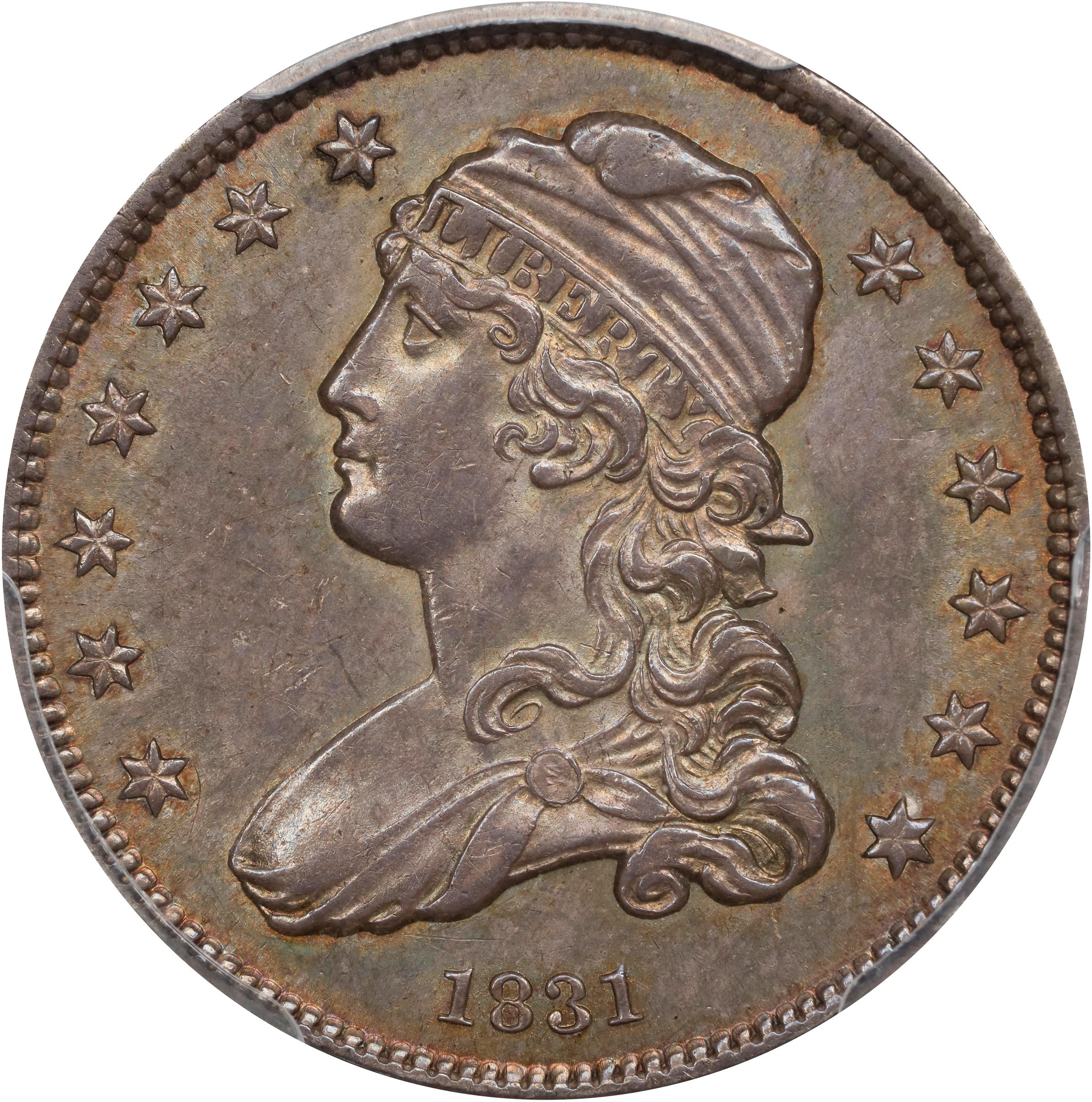 image for: 1831 Capped Bust Quarter. B-2. Rarity-2. Small Letters. AU-58 (PCGS).