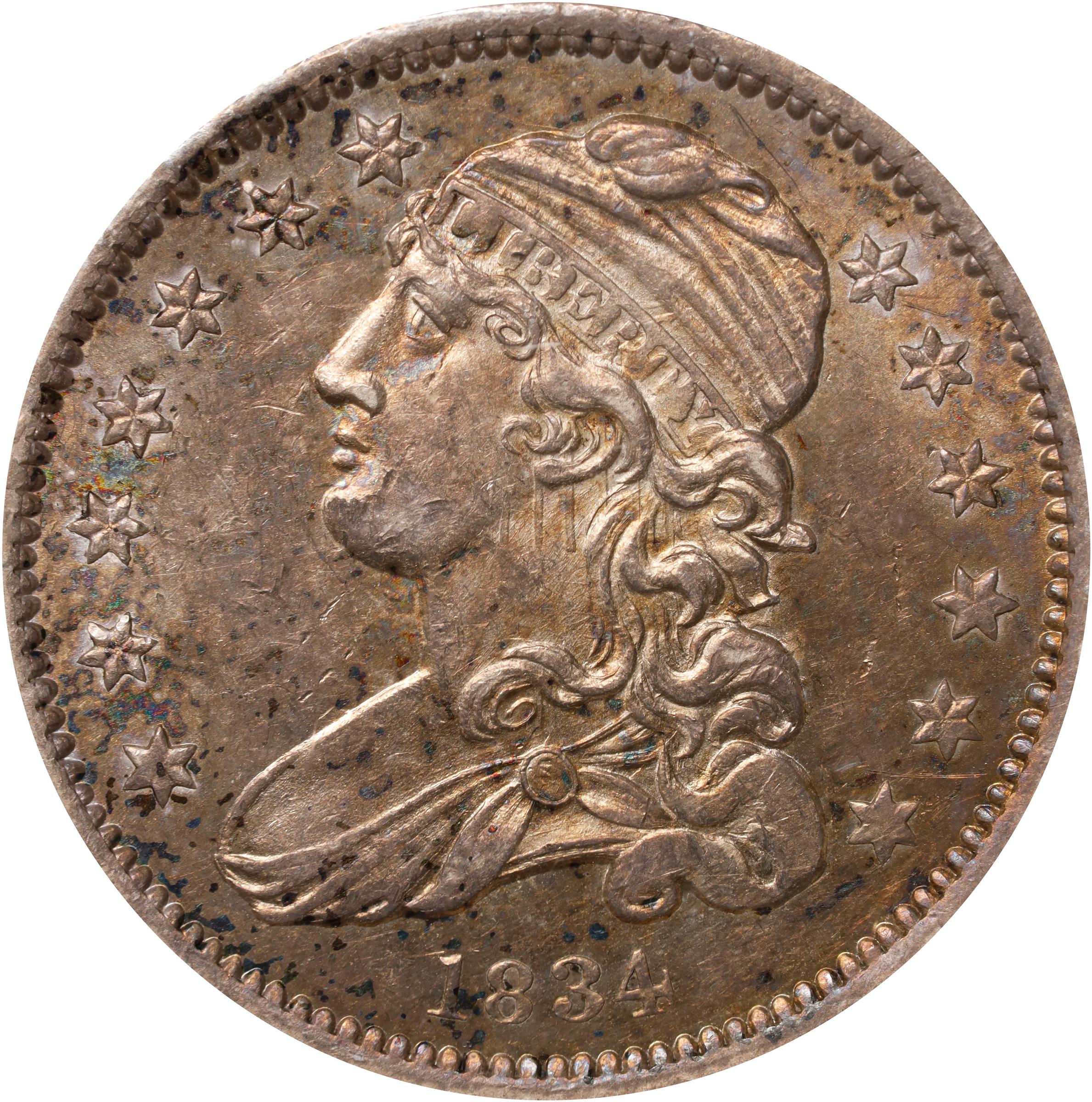 image for: 1834 Capped Bust Quarter. B-5. Rarity-5. AU-58 (NGC).