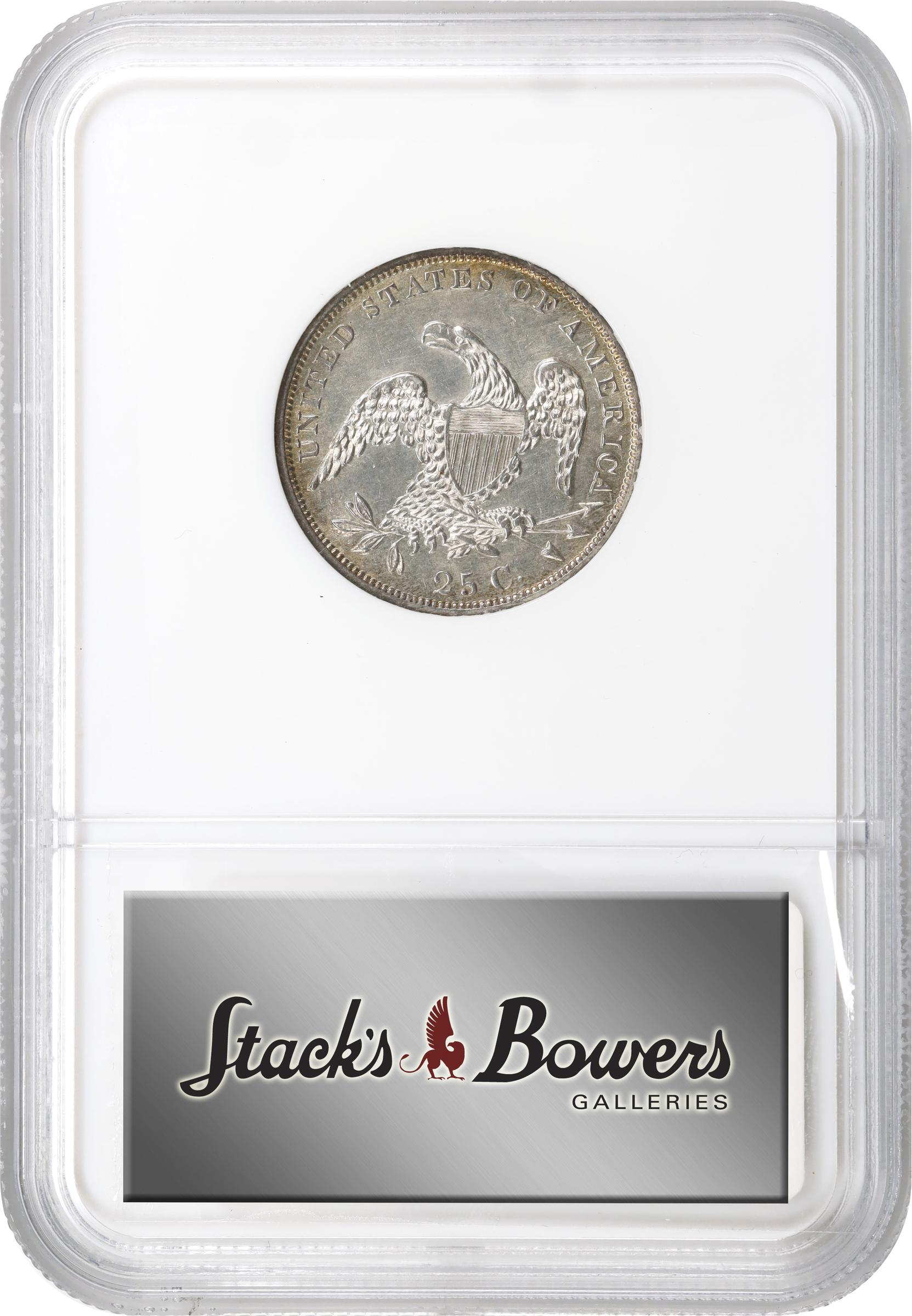 image for: 1835 Capped Bust Quarter. B-6. Rarity-2. AU-58 (NGC).