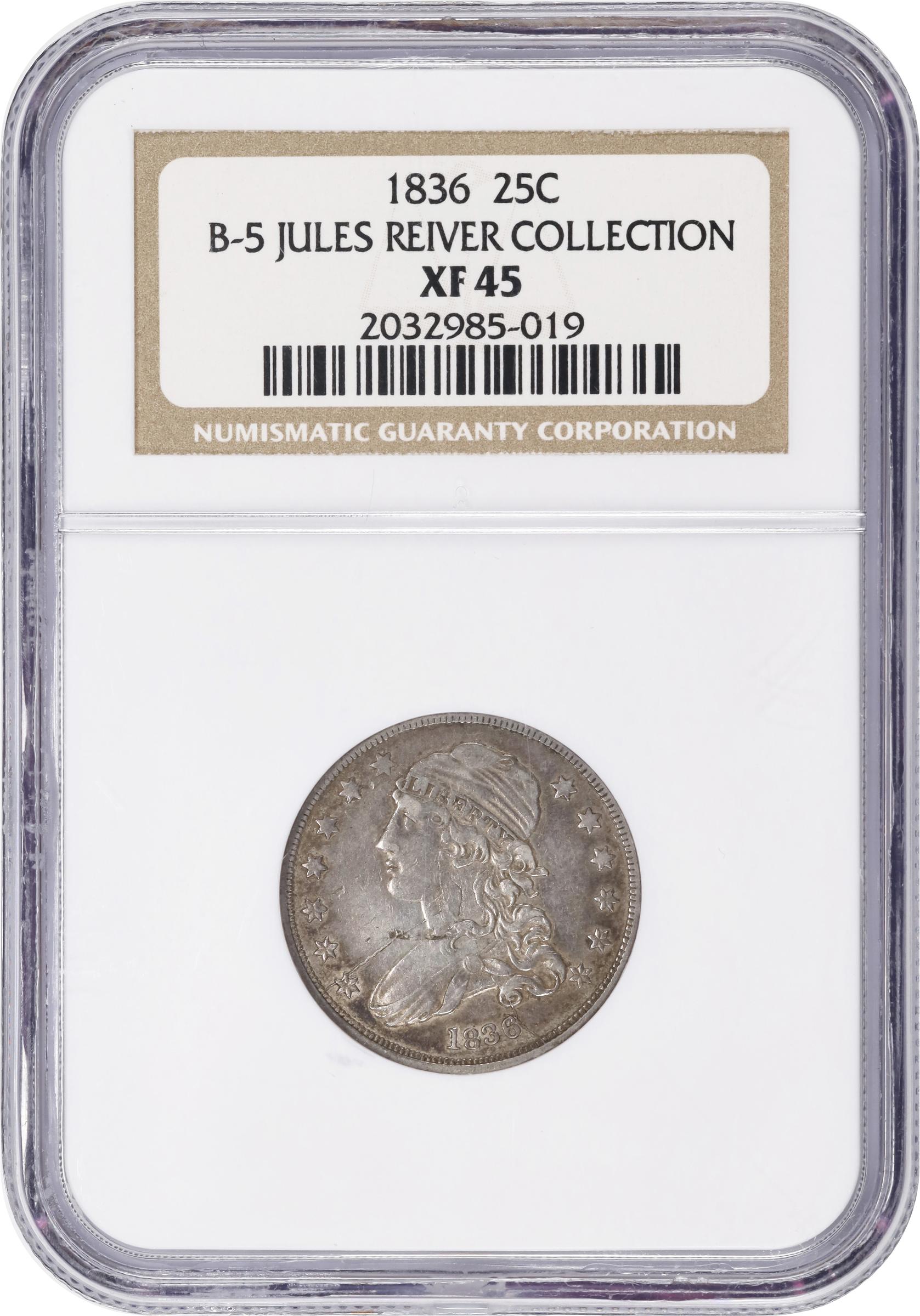 image for: 1836 Capped Bust Quarter. B-5. Rarity-6+. EF-45 (NGC).