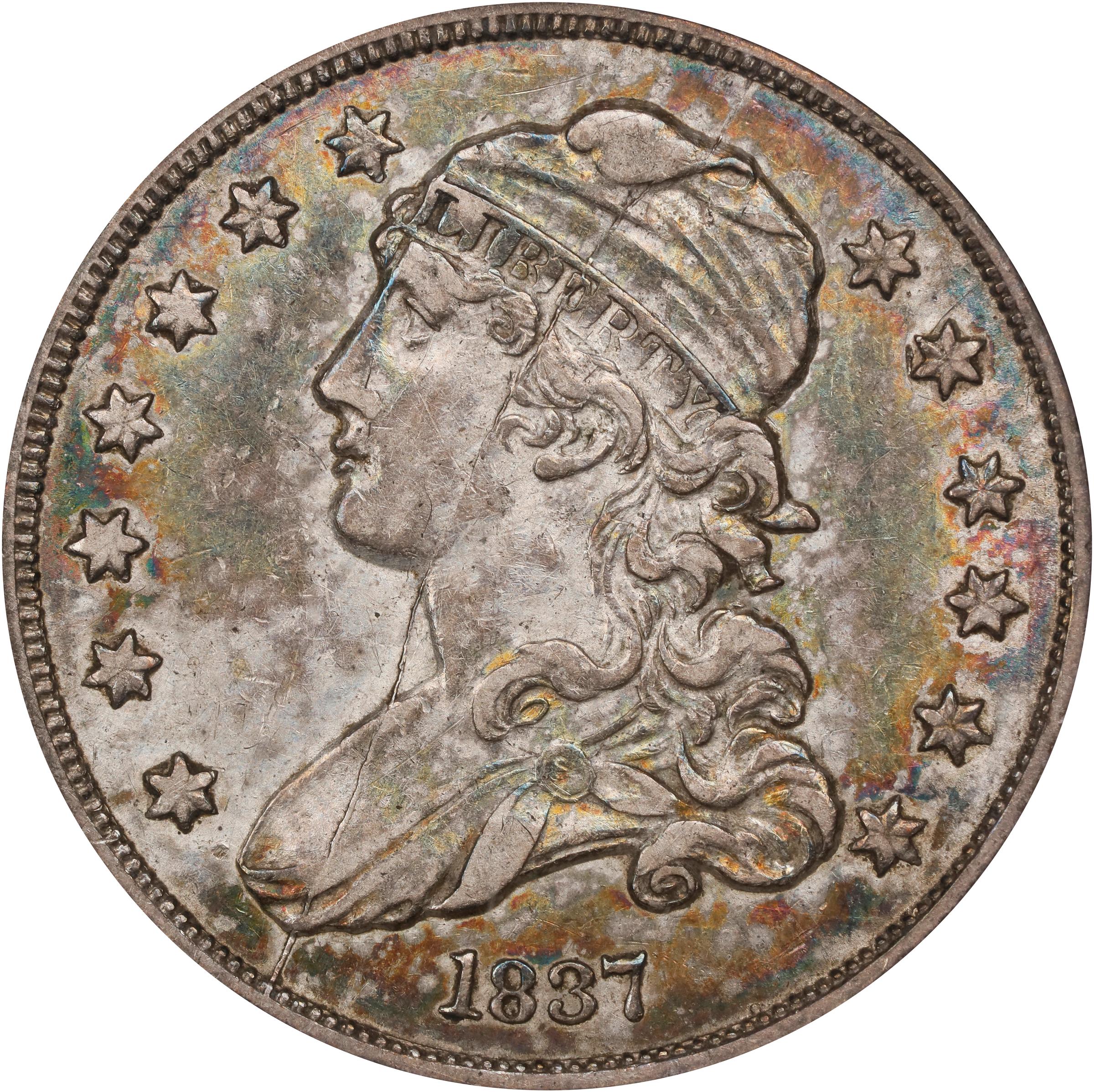 image for: 1837 Capped Bust Quarter. B-4. Rarity-3. AU-53 (NGC). CAC.