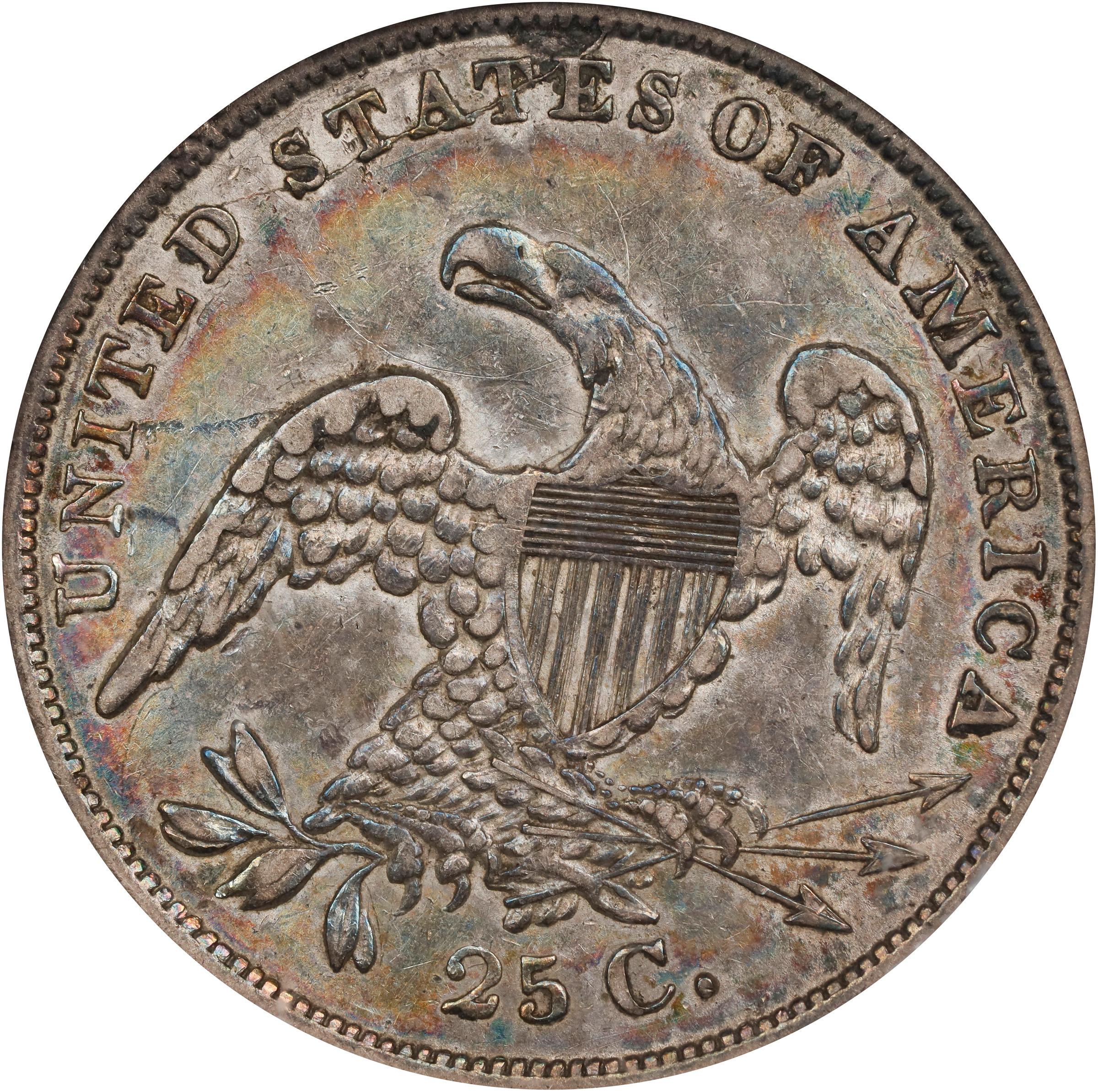 image for: 1837 Capped Bust Quarter. B-4. Rarity-3. AU-53 (NGC). CAC.
