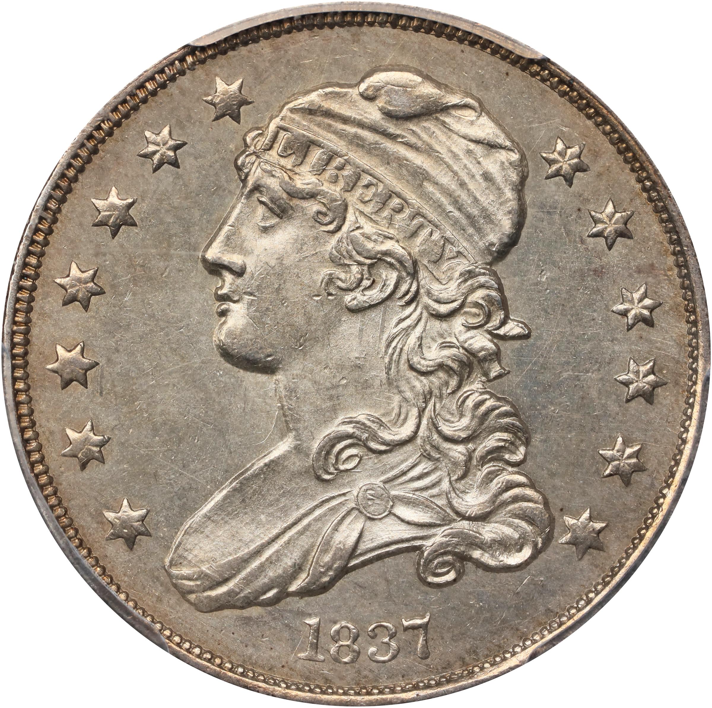 image for: 1837 Capped Bust Quarter. B-5. Rarity-5. MS-62 (PCGS). Retro OGH.
