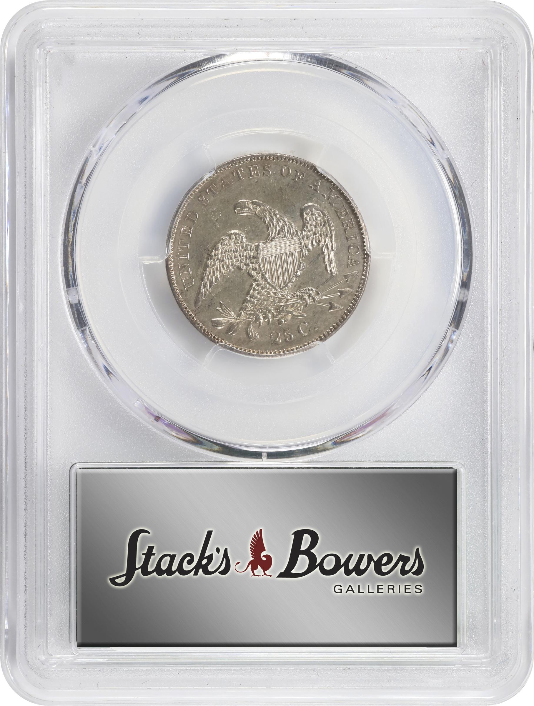 image for: 1837 Capped Bust Quarter. B-5. Rarity-5. MS-62 (PCGS). Retro OGH.