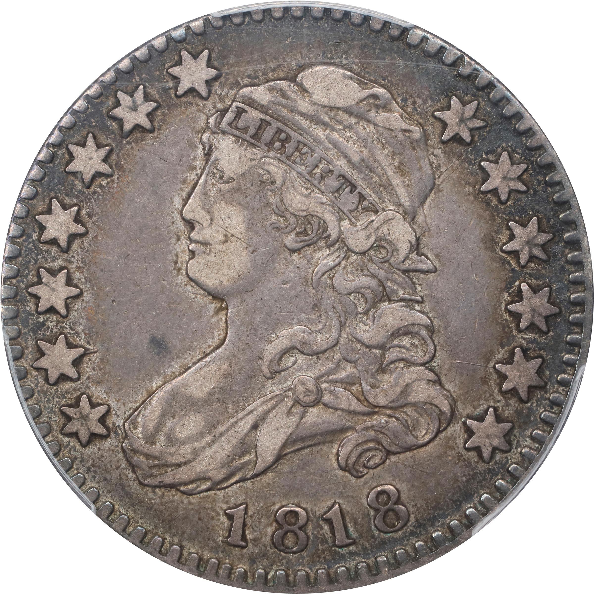 image for: 1818 Capped Bust Quarter. B-8. Rarity-2. EF-40 (PCGS). CAC.