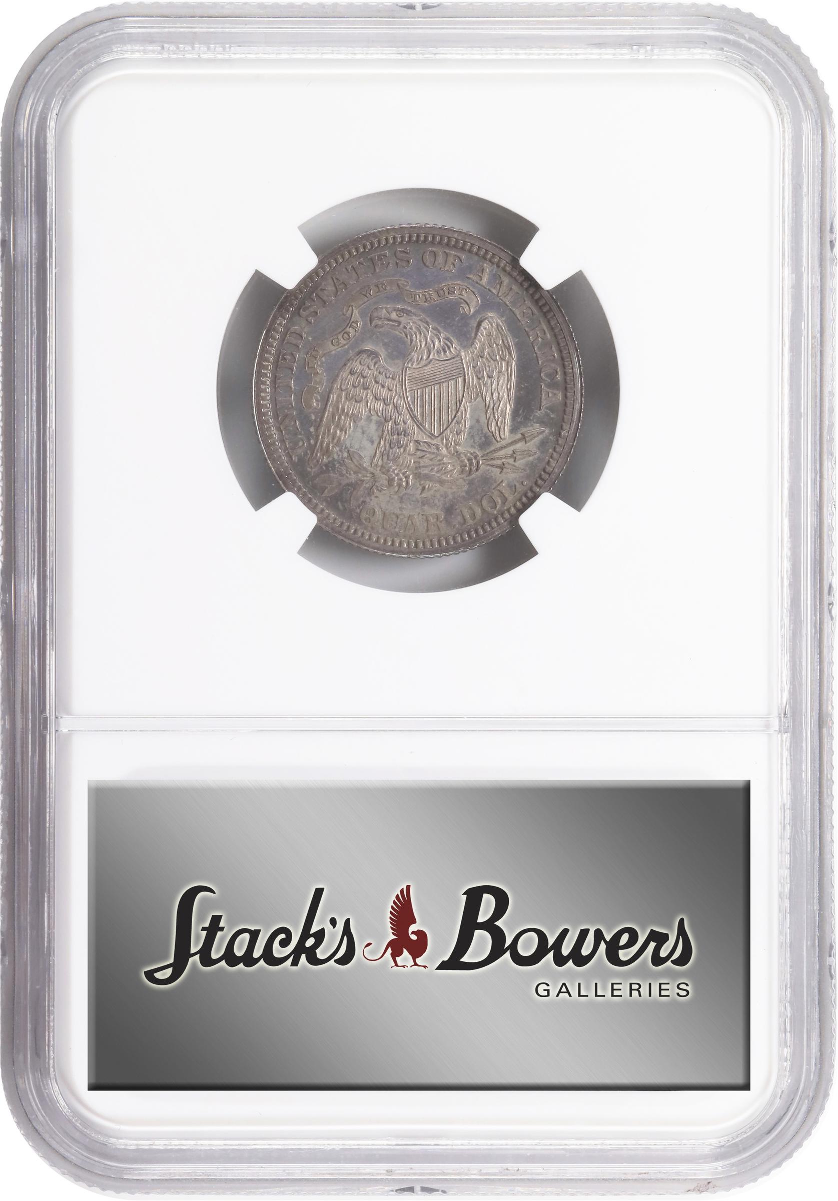 image for: 1866 Liberty Seated Quarter. Motto. Proof-65 (NGC). CAC.