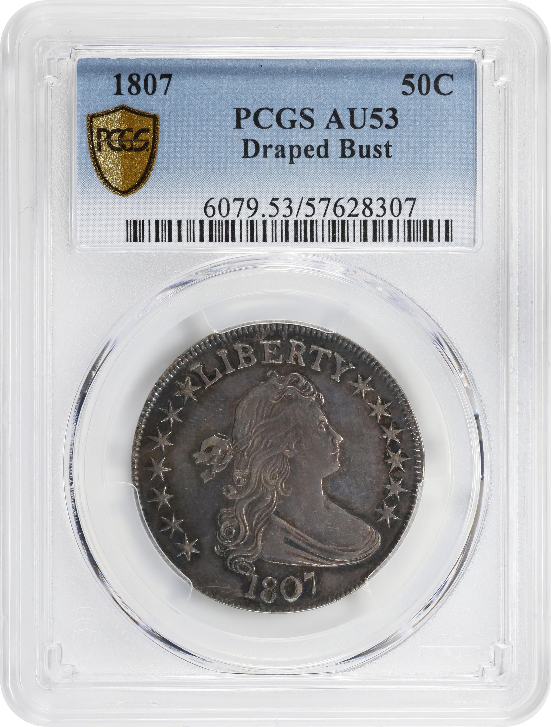 1807 50c Draped Bust AU53 thumbnail 3
