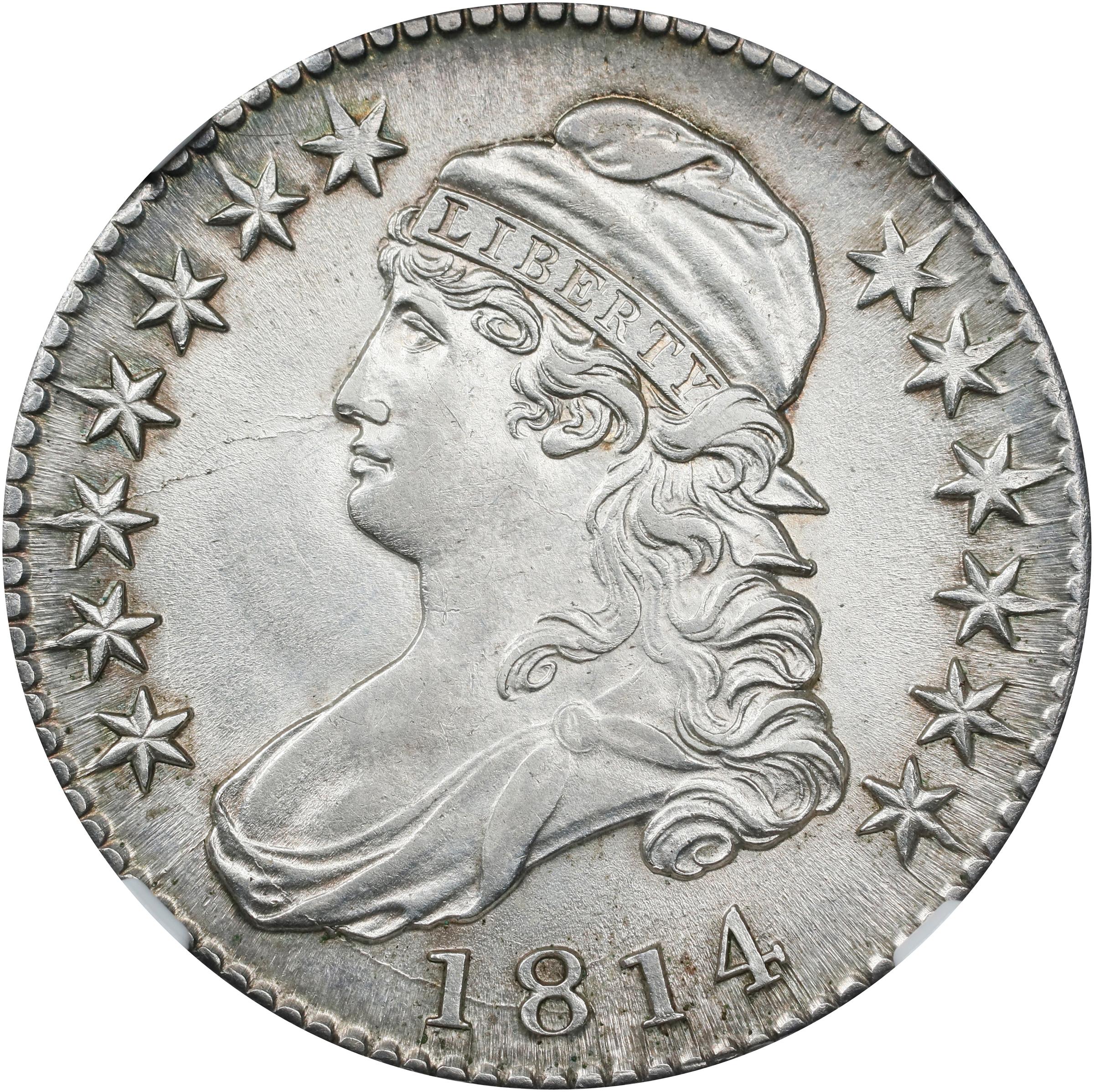 image for: 1814 Capped Bust Half Dollar. O-104a. Rarity-2. AU-58 (NGC). CAC.