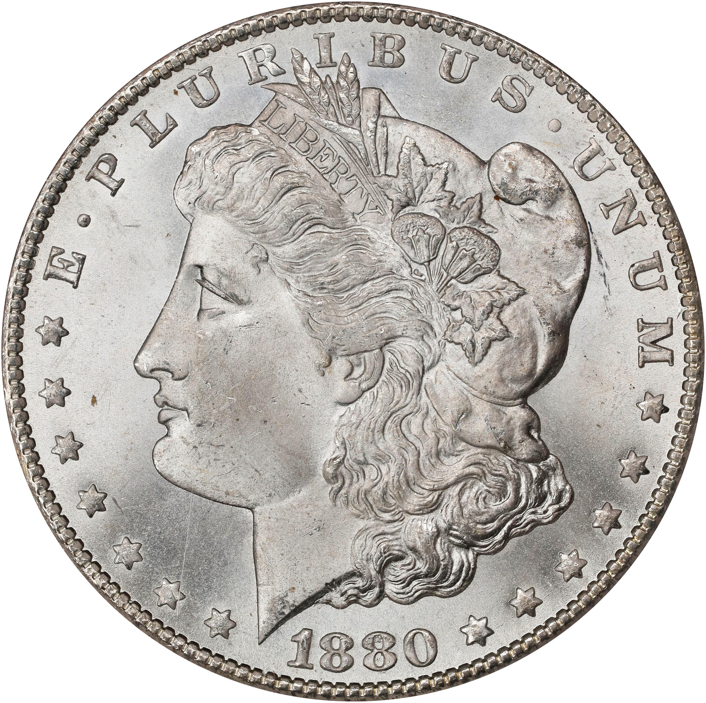 1880-CC Morgan Silver Dollar. VAM-5. Top 100 Variety. 8/High 7. MS-65 (PCGS). Gold CAC. CMQ. OGH.