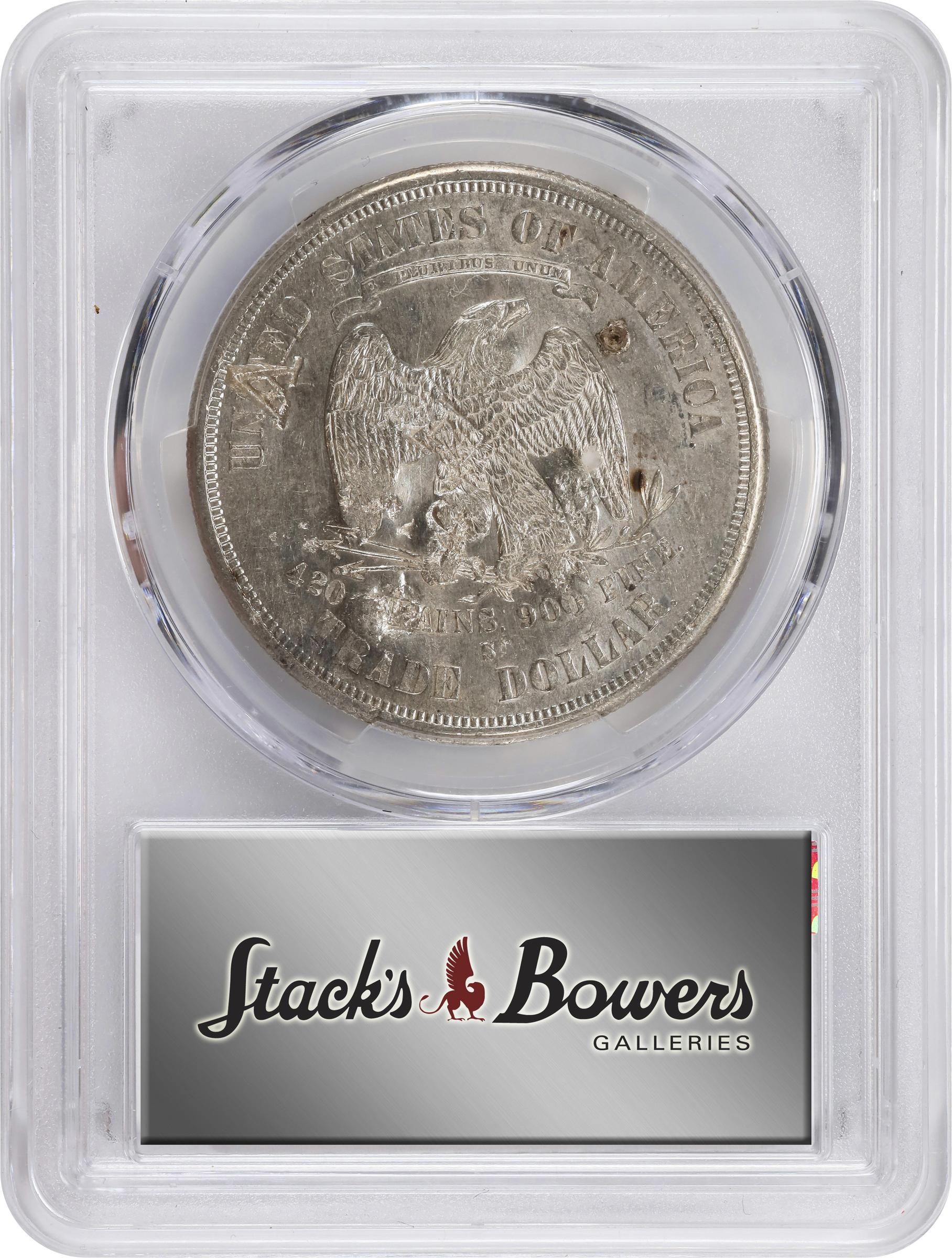 image for: 1875-S/CC Trade Dollar. Type I/I. FS-501. Chop Mark. AU-58 (PCGS).