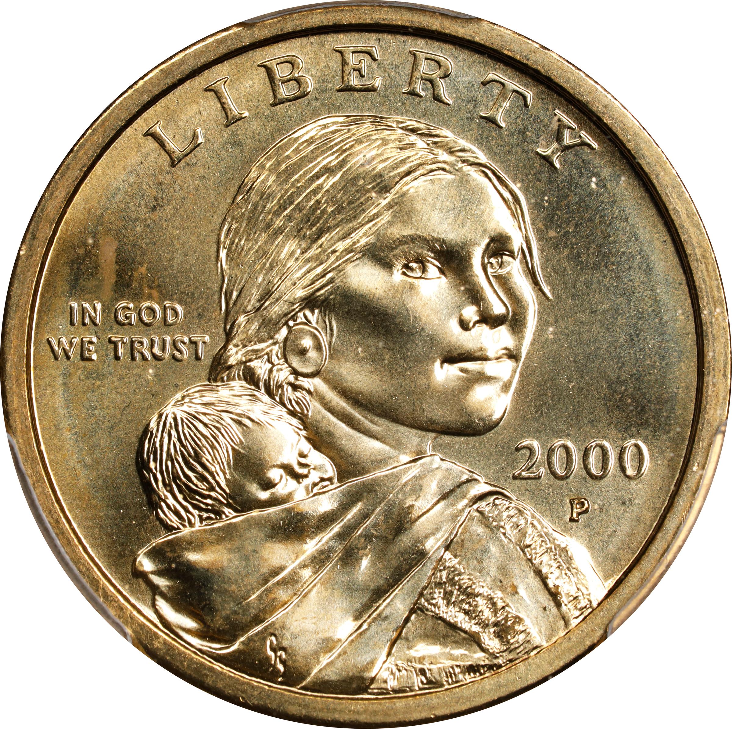 image for: 2000-P Sacagawea "Cheerios" Dollar. FS-902. Boldly Detailed Tail Feathers. MS-67 (PCGS). Sculptor-Engraver of the U.S. Mint, Ret. Thomas D. Rogers, Sr. Signature.