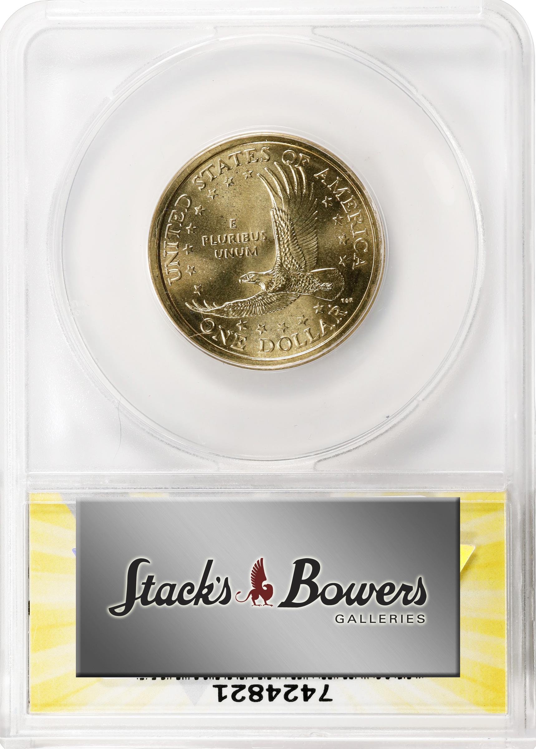 image for: 2000-P Sacagawea "Cheerios" Dollar. FS-902. Boldly Detailed Tail Feathers. MS-67 (ANACS).